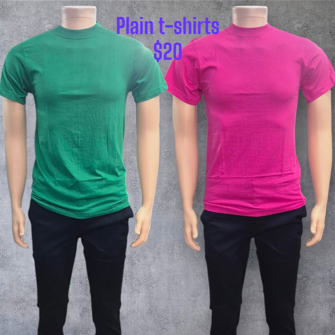Plain T-Shirts for $20 at Fusionz Men Store