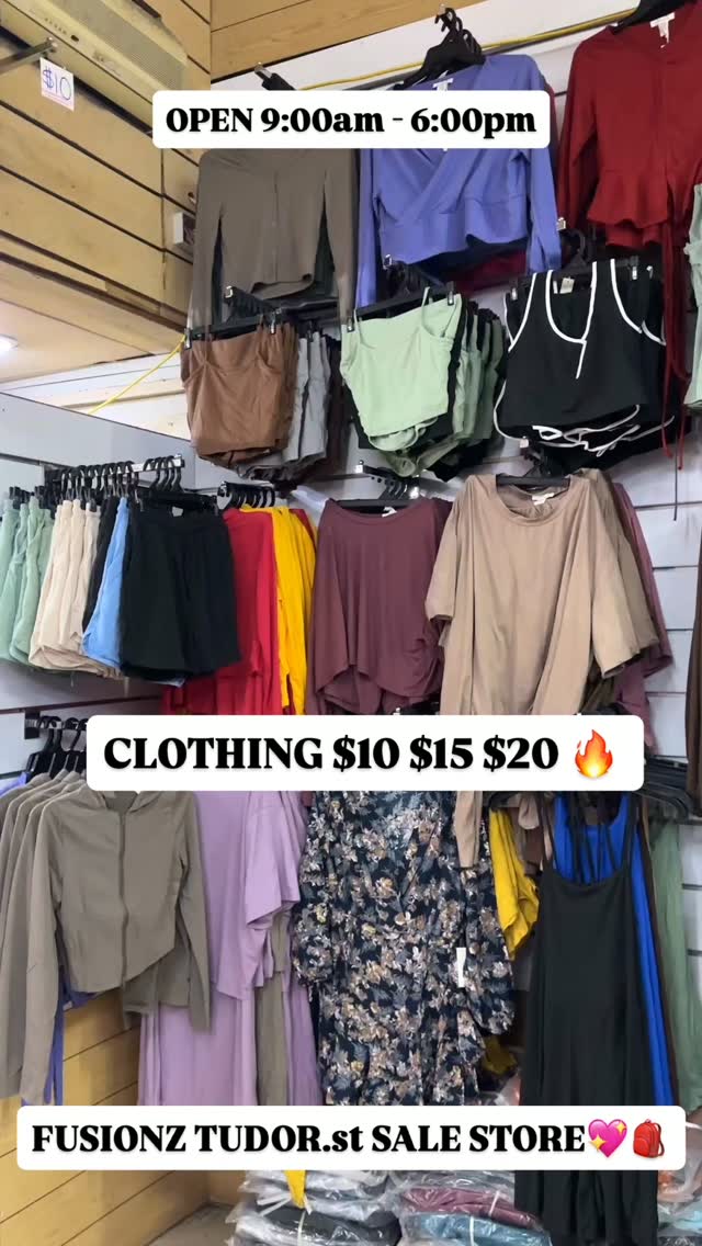 Fusionz Tudor Street Sale Store – Clothing from $10, $15, $20