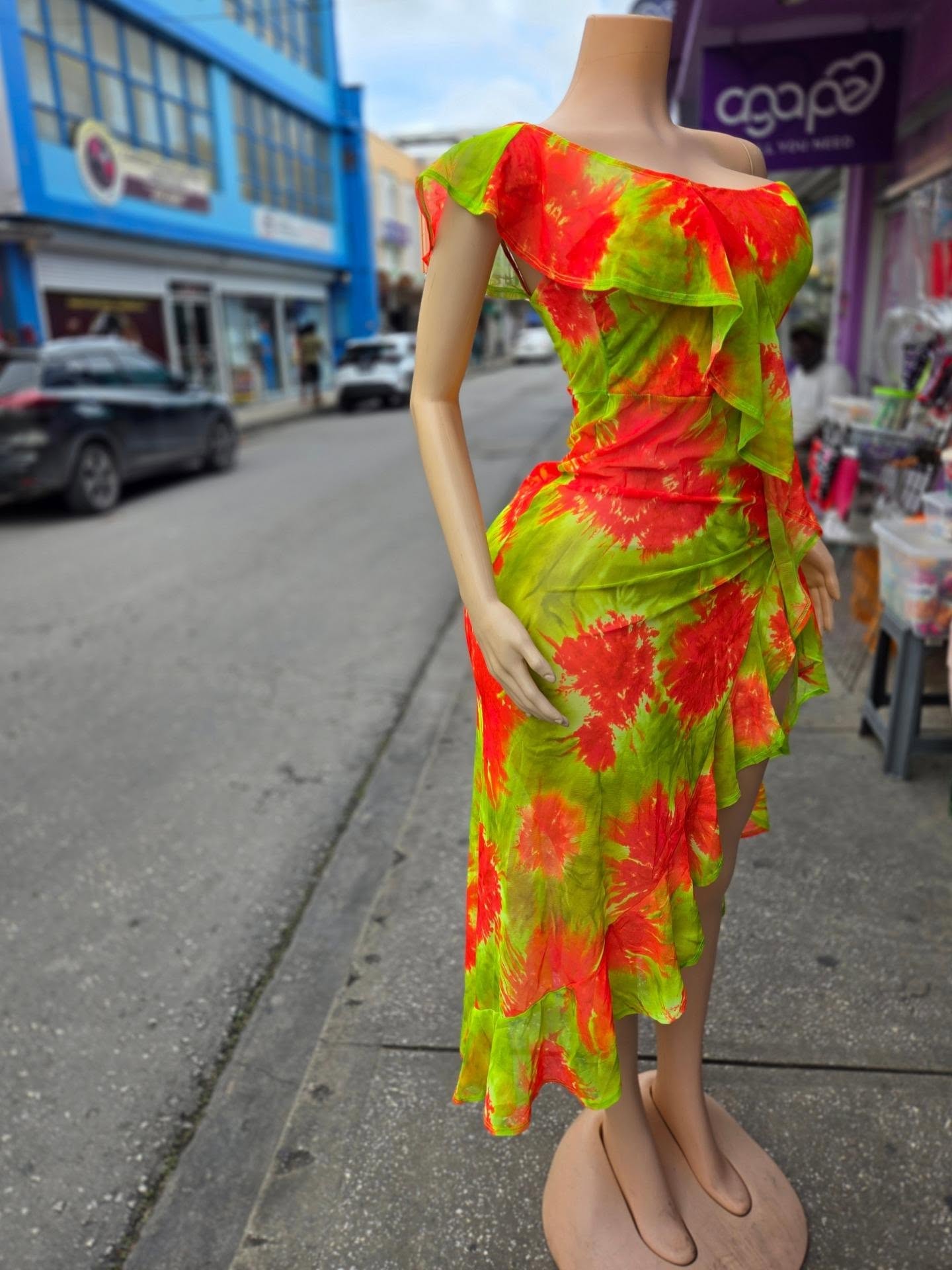 Fusionz Sale Store – Tie-Dye Ruffle Dress $25
