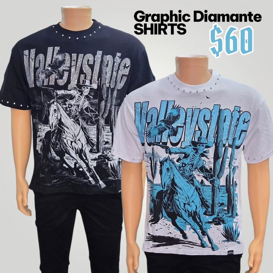 Graphic Diamante Shirts – $60 at Fusionz Male Outlet