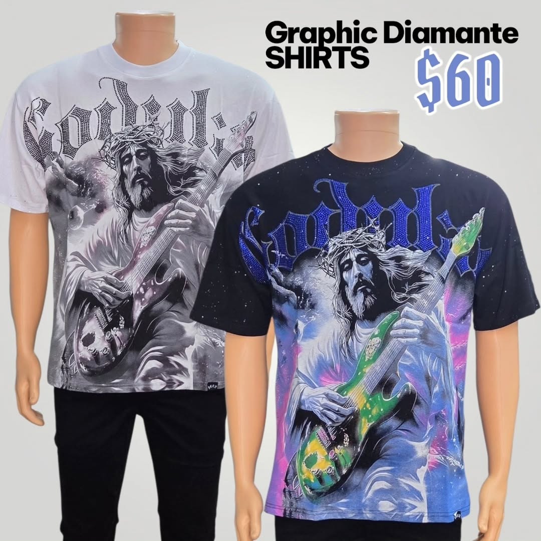 Graphic Diamante Shirts – $60 at Fusionz Male Outlet