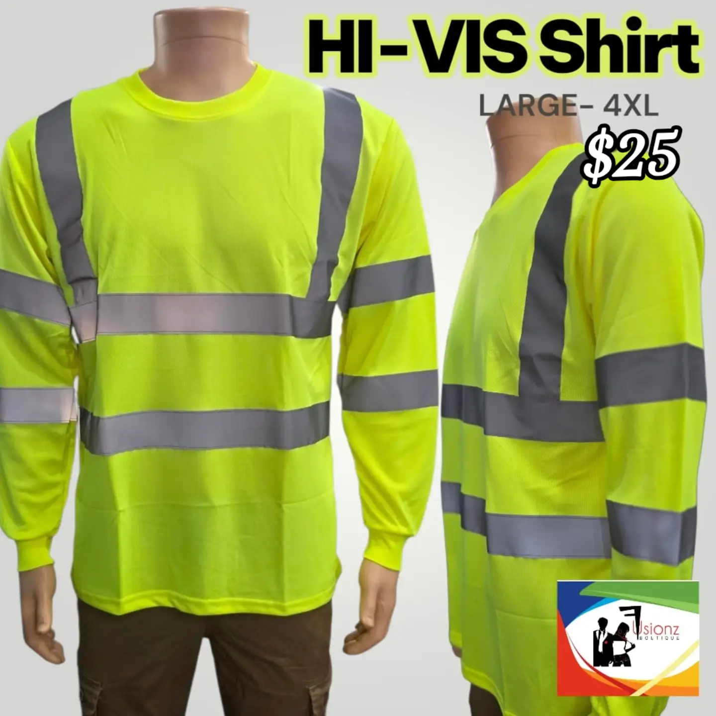Hi-Vis Safety Vests & Shirts from $20 at Fusionz Boutique