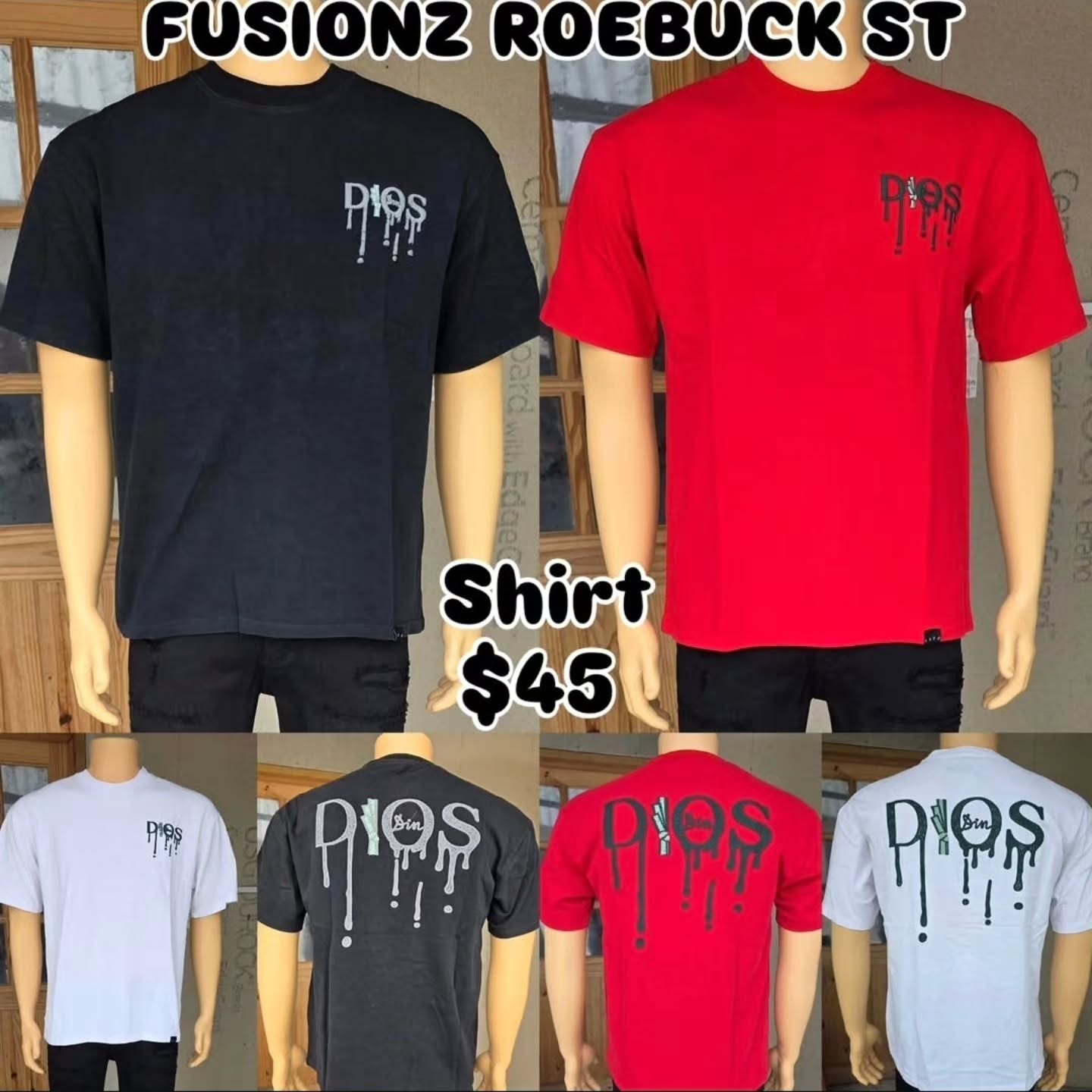 Fusionz Roebuck St – Graphic Tees $50 & $45, Colour-Block Polos $45