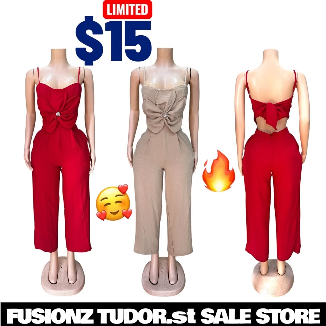 Fusionz Tudor St Sale Store – Limited Bow-Detail Jumpsuits for $15