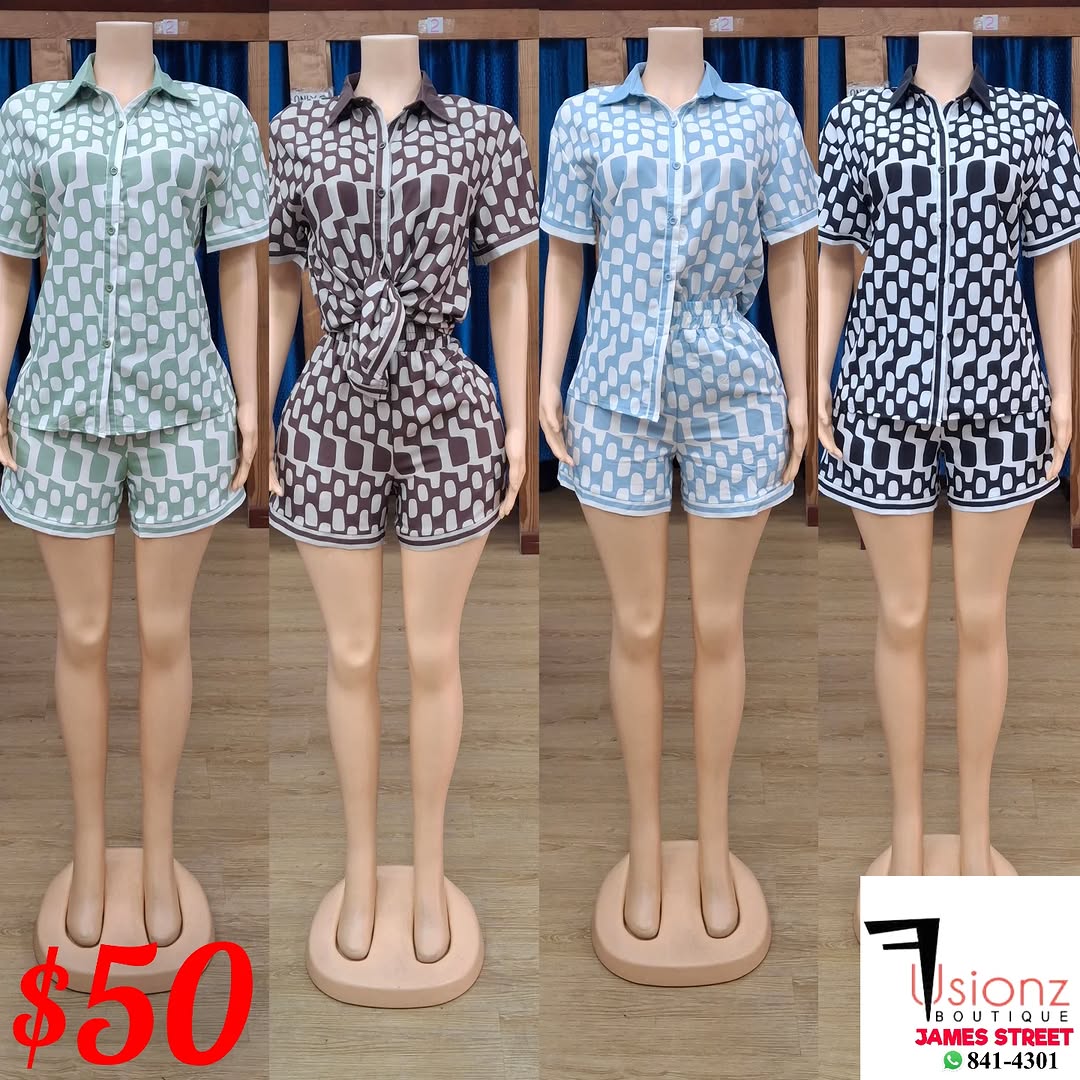 Patterned Short Sets for $50 at Fusionz Boutique