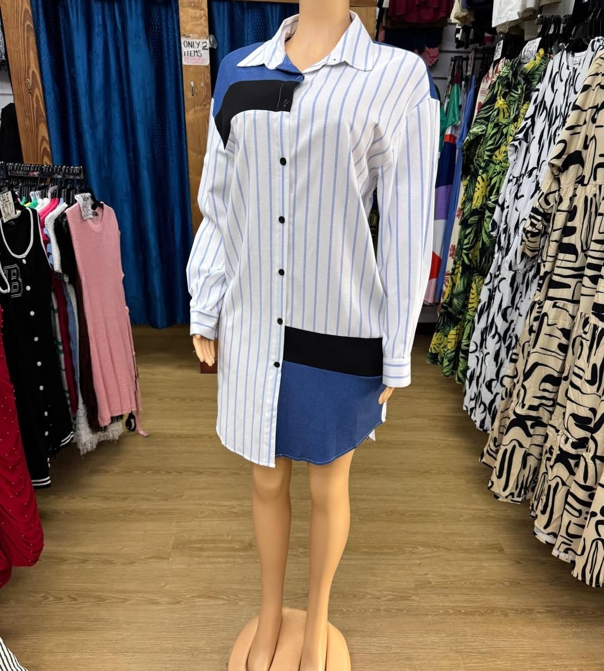 Sale at Fusionz Boutique – Striped Shirt Dress Now $30 (Was $50)