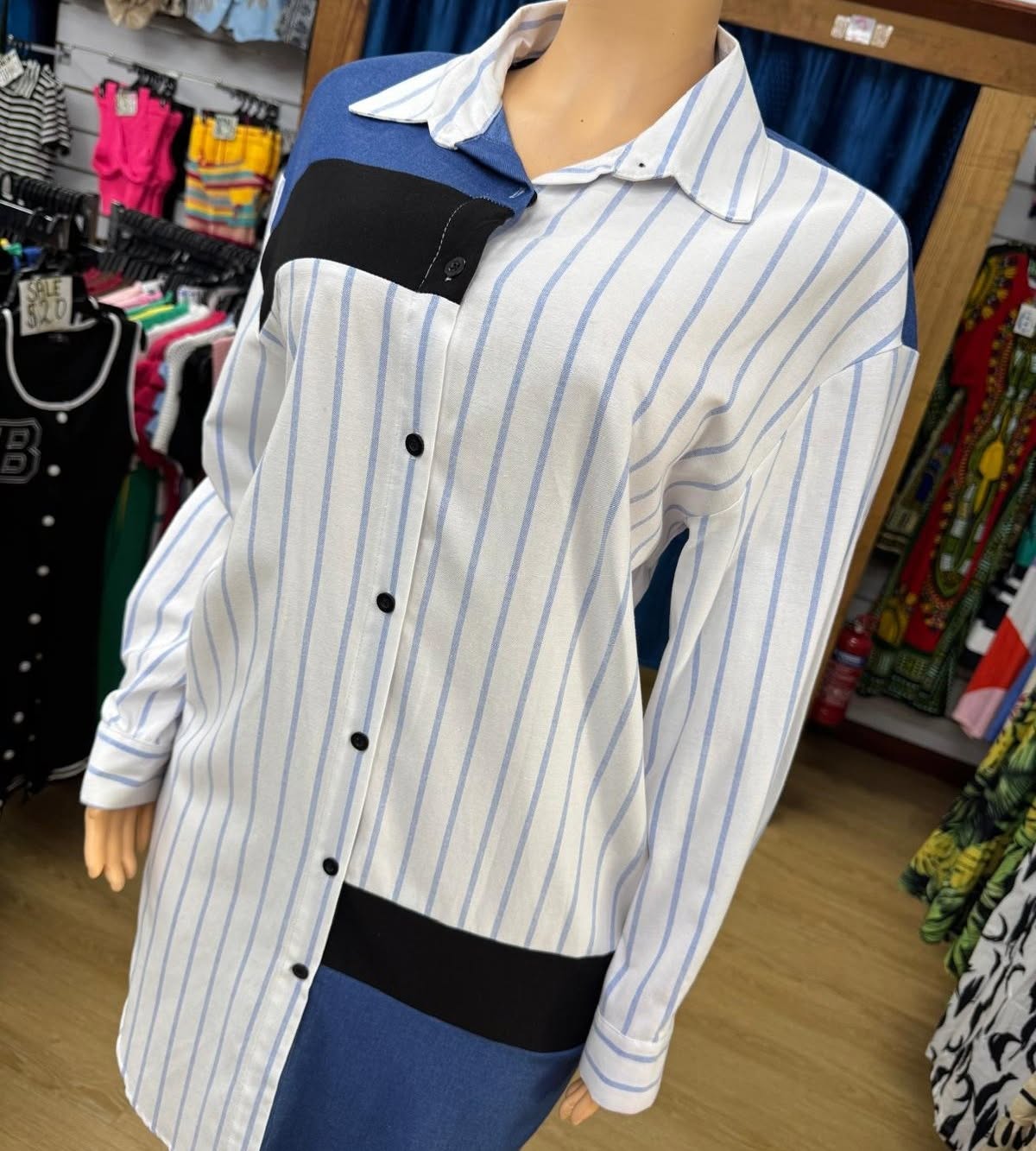 Sale at Fusionz Boutique – Striped Shirt Dress Now $30 (Was $50)