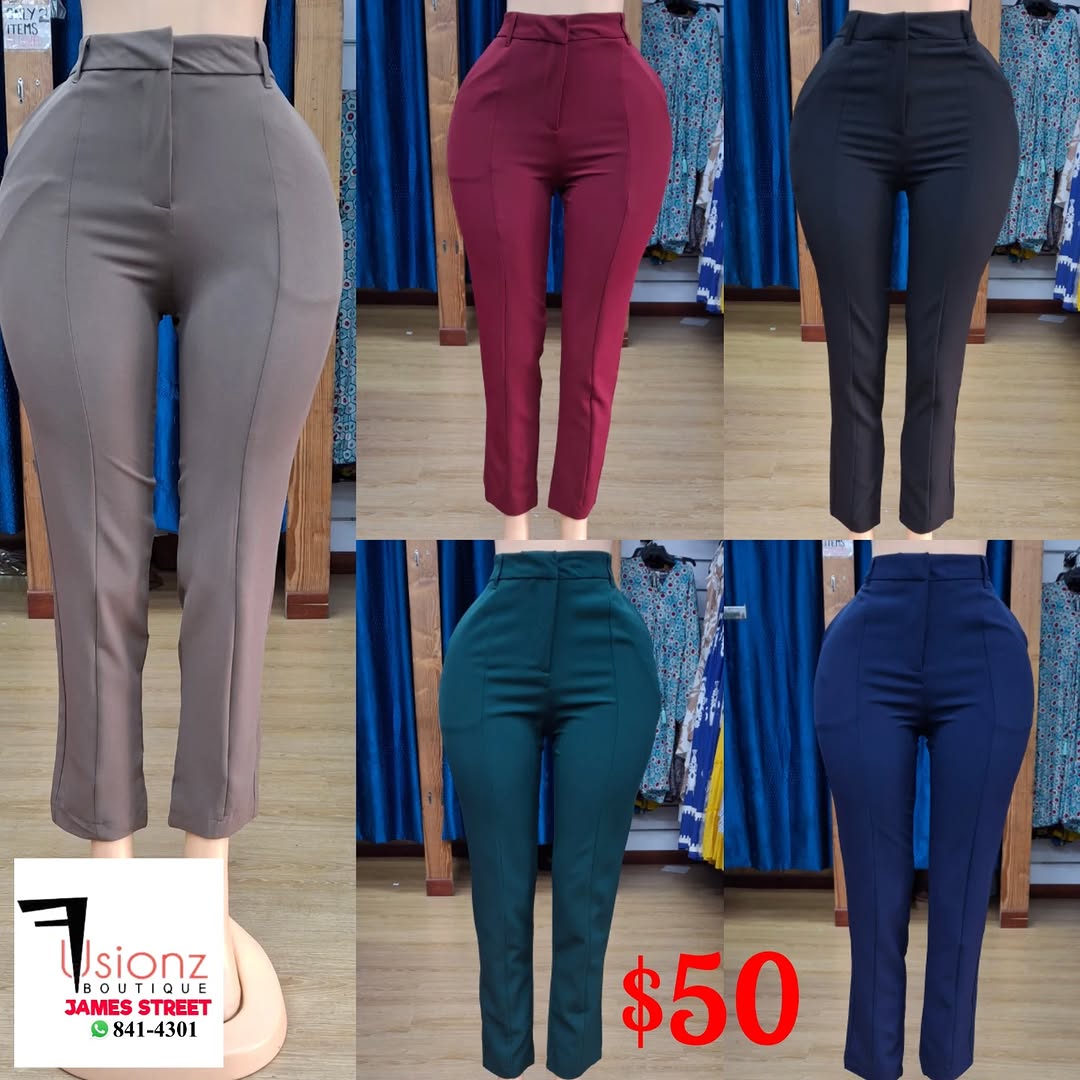 High-Waist Trousers – $50 at Fusionz Boutique