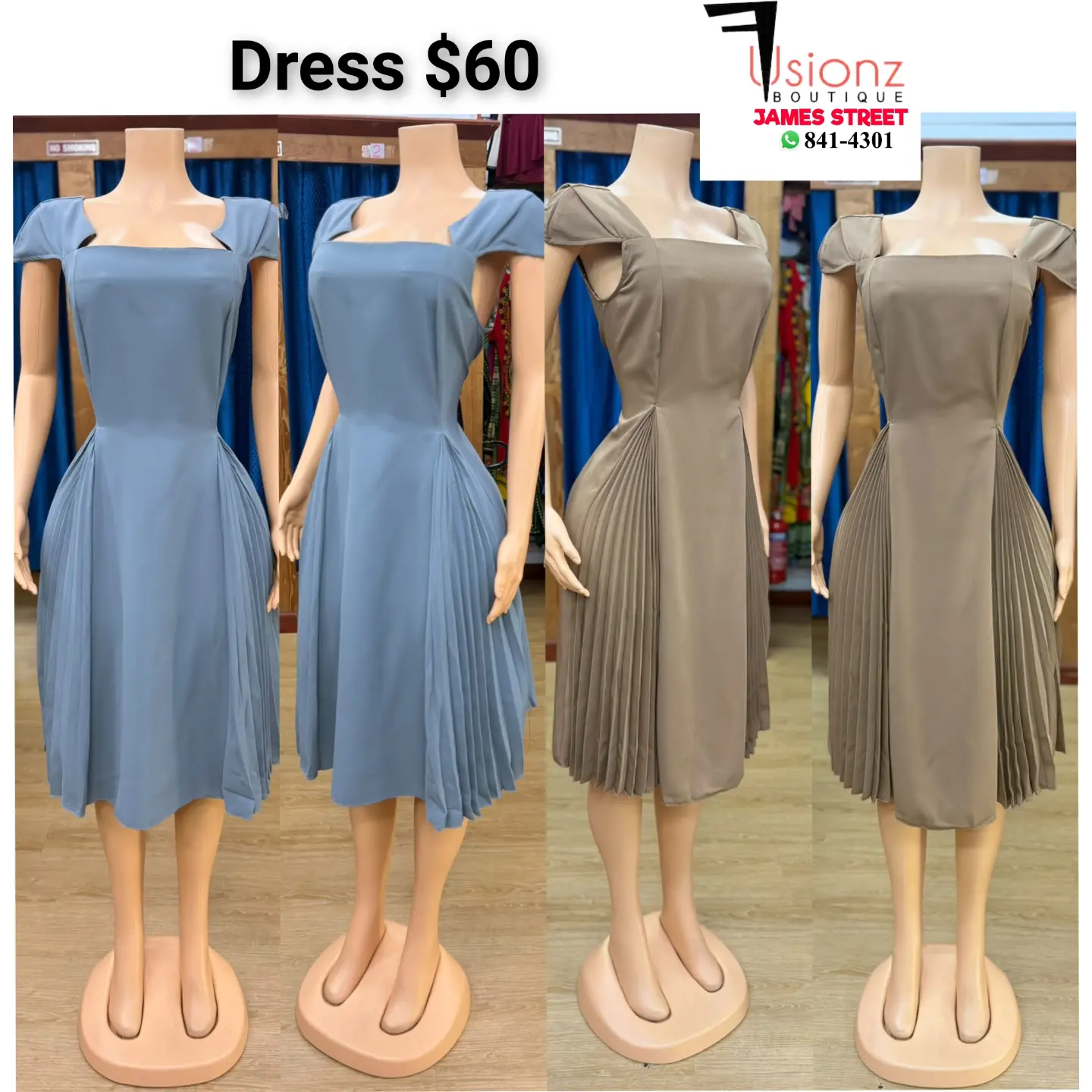 Pleated Dress – $60 at Fusionz Boutique