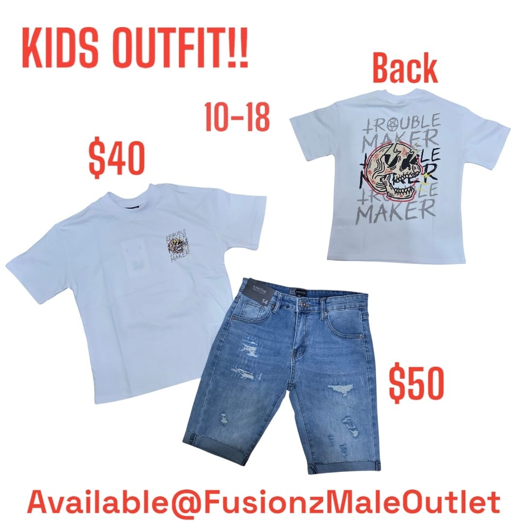 Kids Denim Shorts & Outfits – Priced from $40 at Fusionz Male Outlet