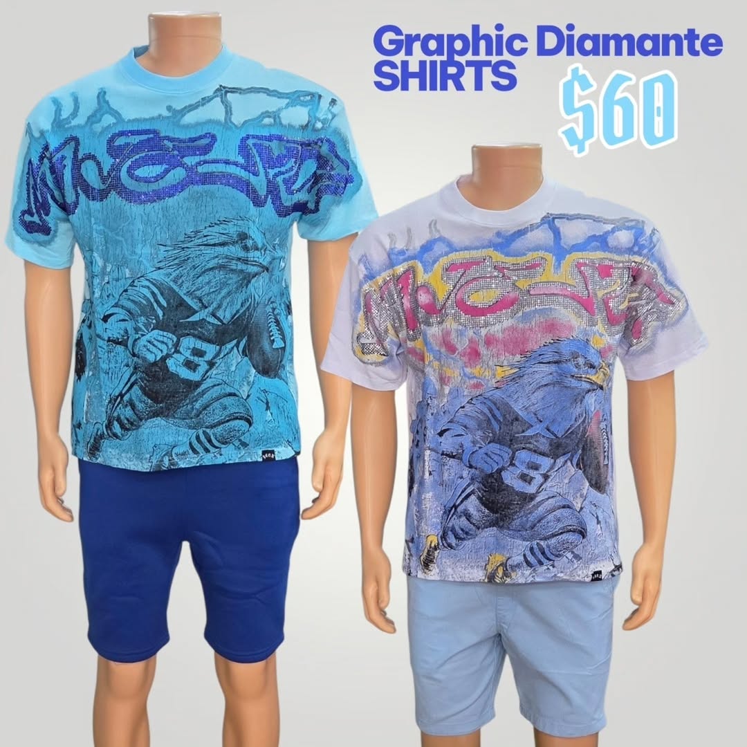 Graphic Diamante Shirts – $60 at Fusionz Male Outlet