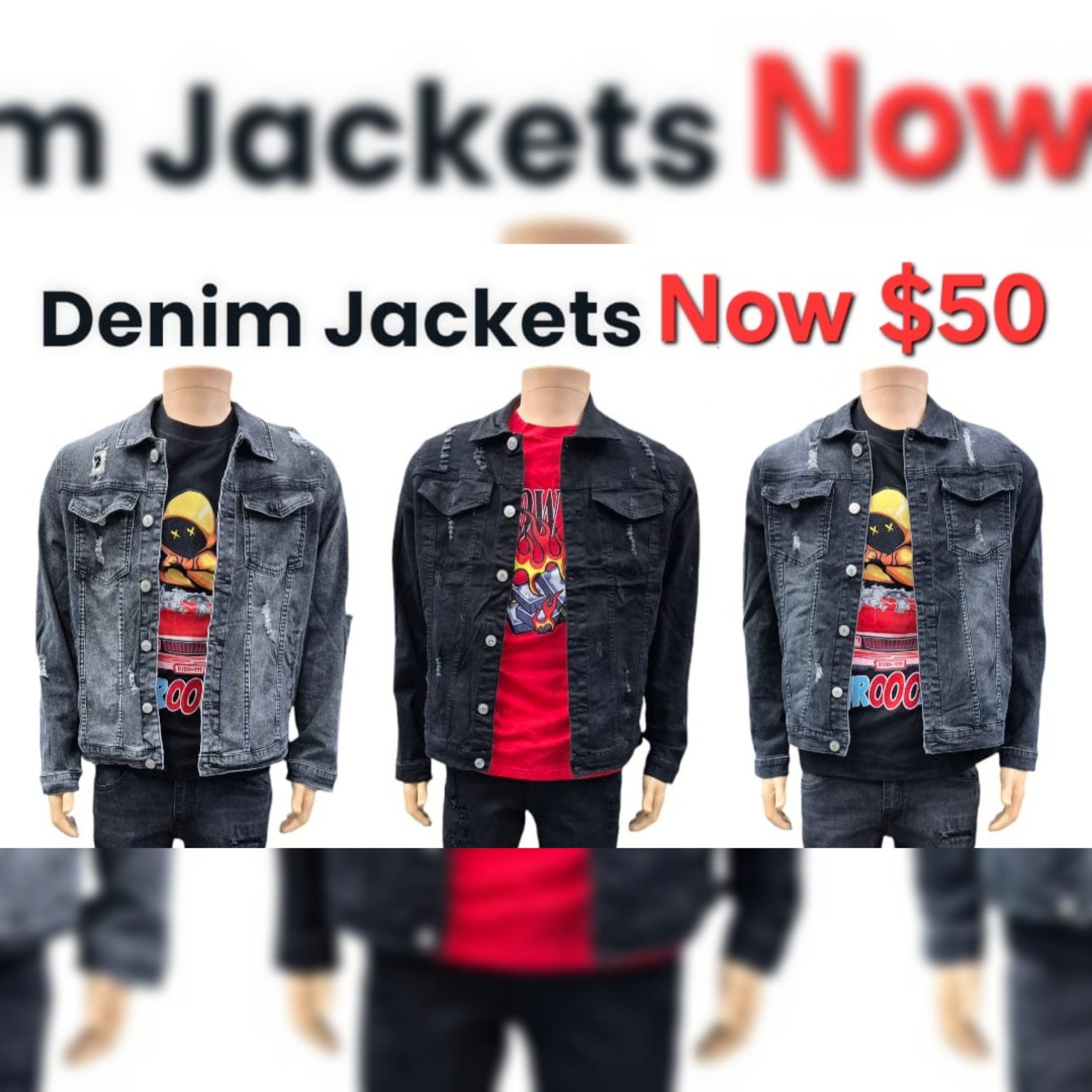 Denim Jackets Now $50 at Fusionz Male Outlet
