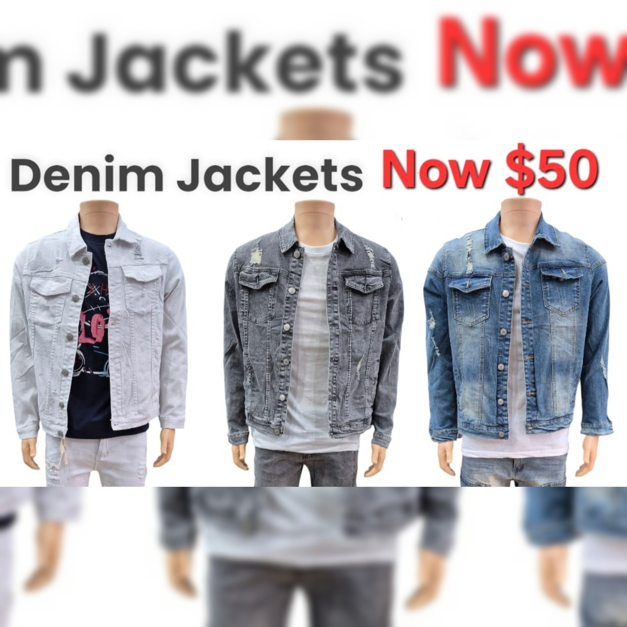 Denim Jackets Now $50 at Fusionz Male Outlet