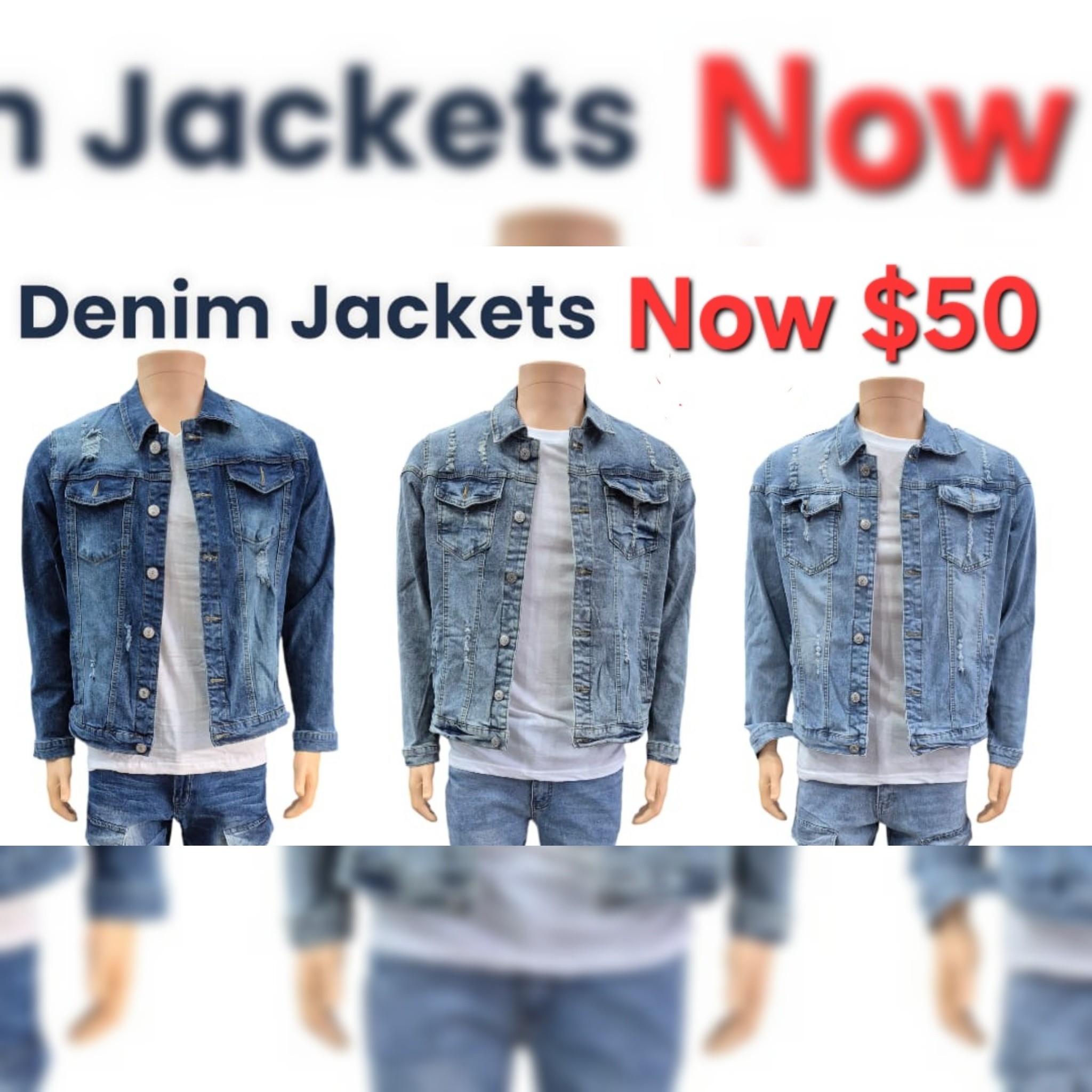 Denim Jackets Now $50 at Fusionz Male Outlet