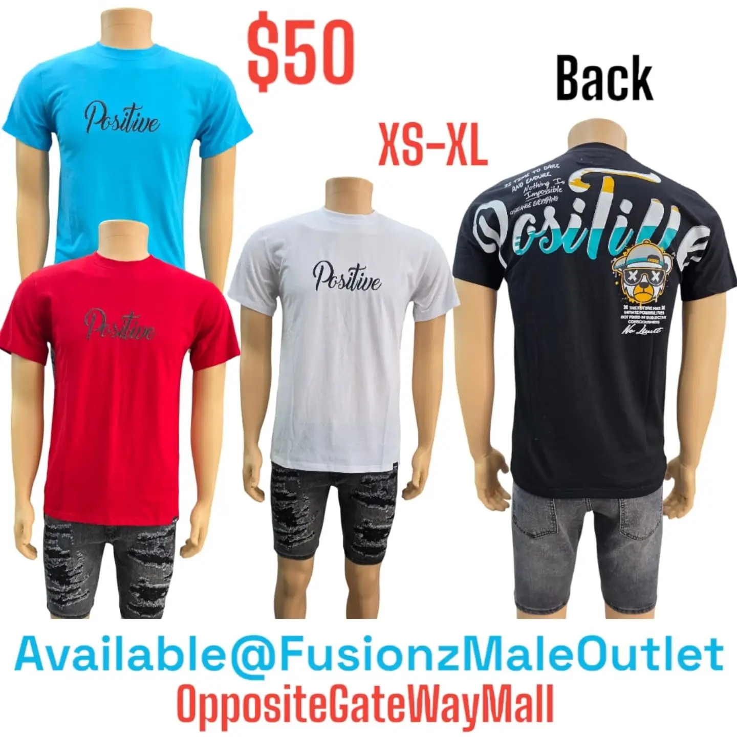 Men's Graphic T-Shirts – $50 Each at Fusionz Male Outlet