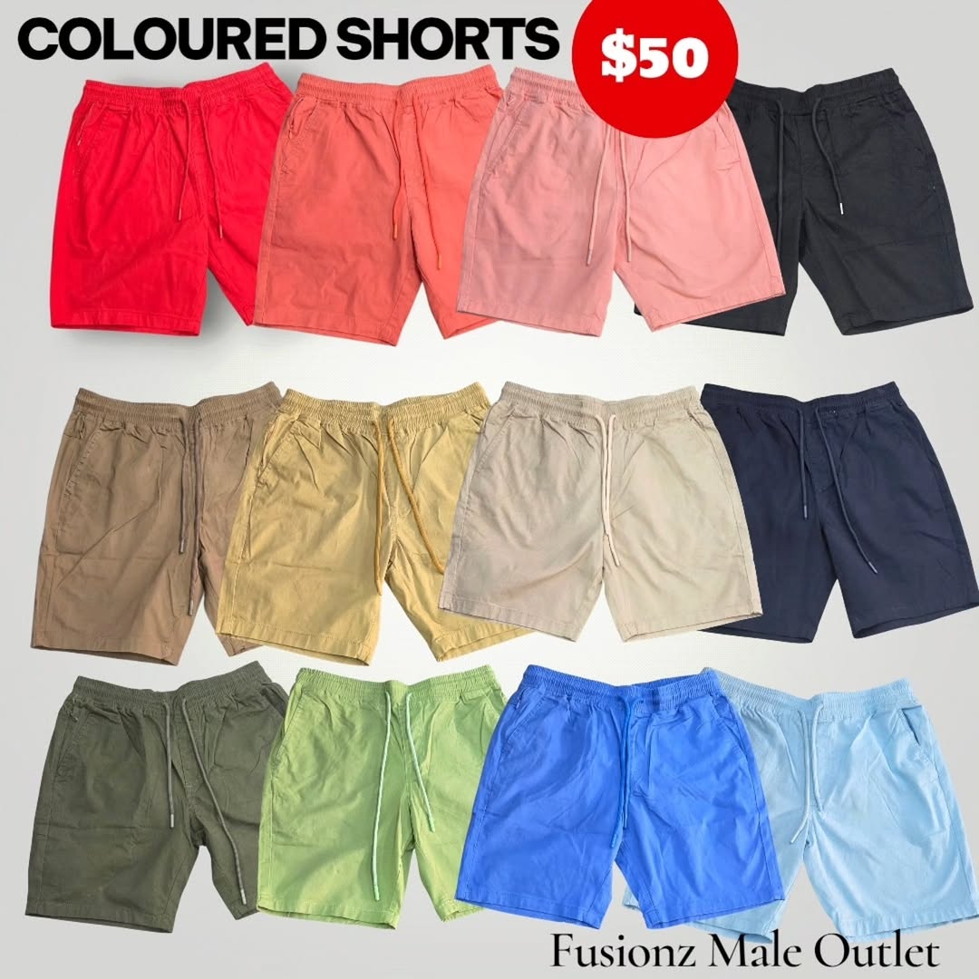 Coloured Shorts for Men – $50 at Fusionz Male Outlet