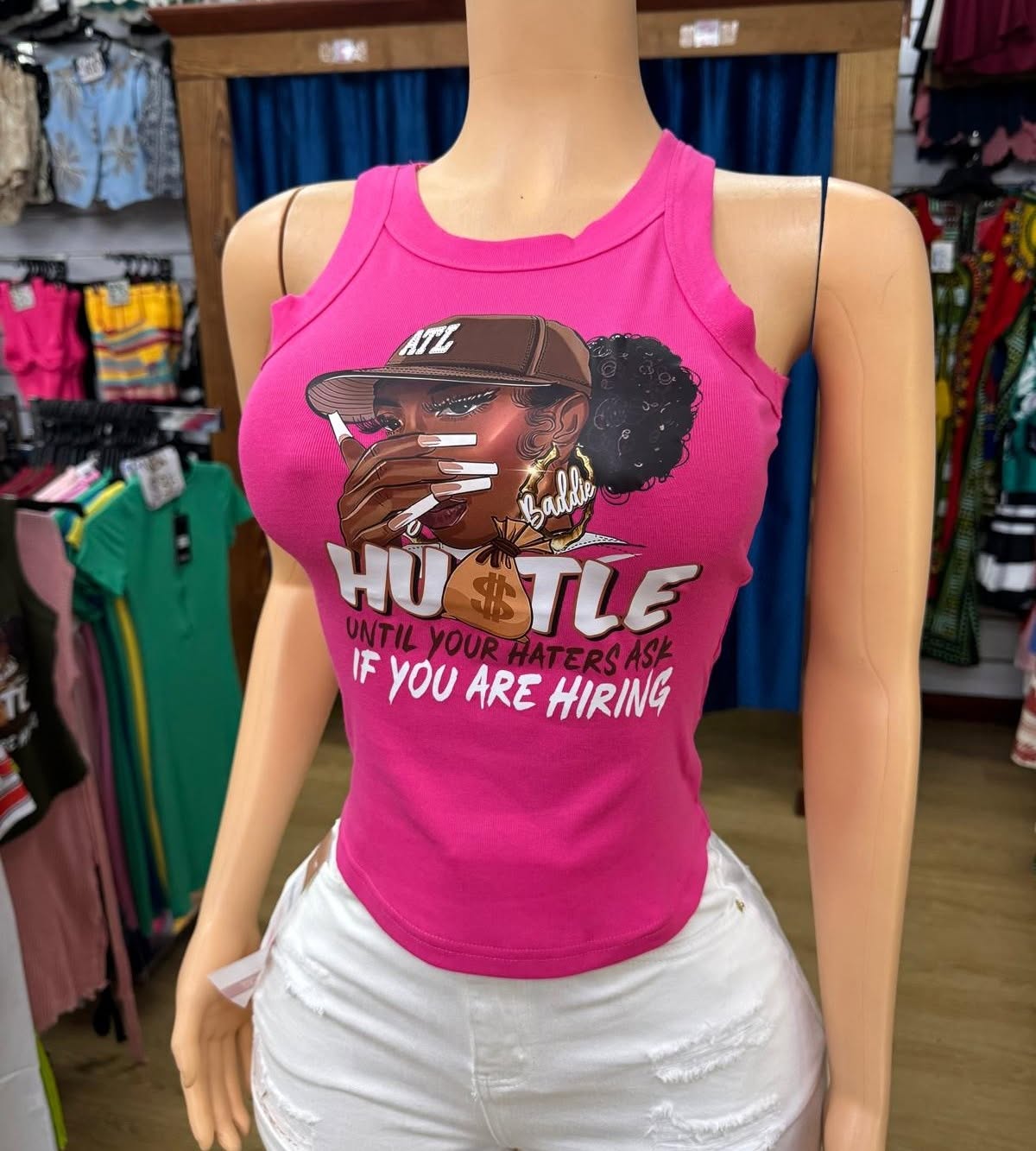 Hustle Graphic Tank Tops – $25 Each (Sizes S–XL)