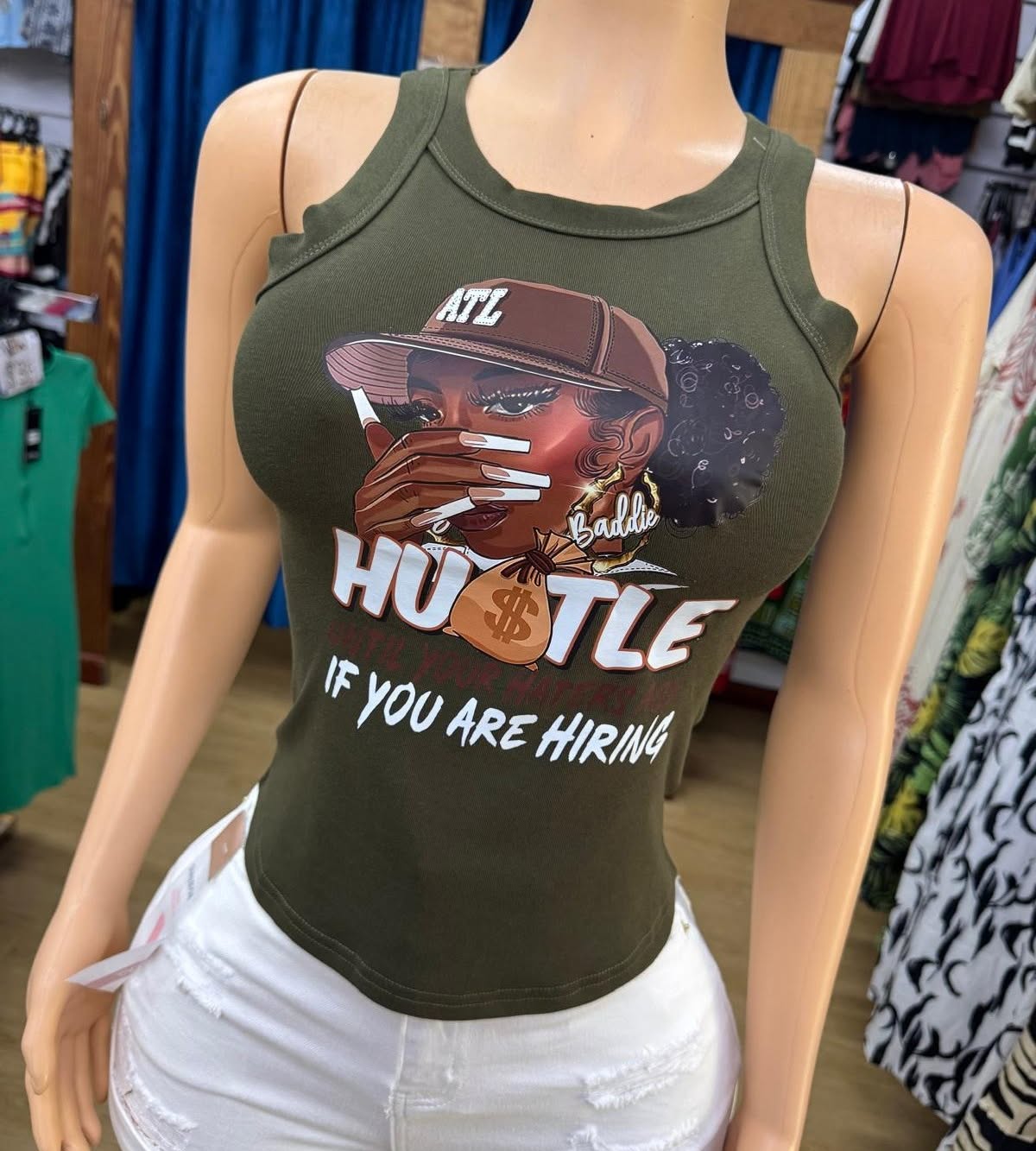 Hustle Graphic Tank Tops – $25 Each (Sizes S–XL)