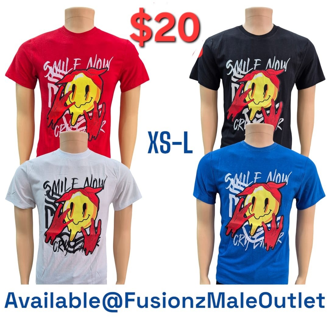 Men's Graphic Tees – $20 Each at Fusionz Male Outlet