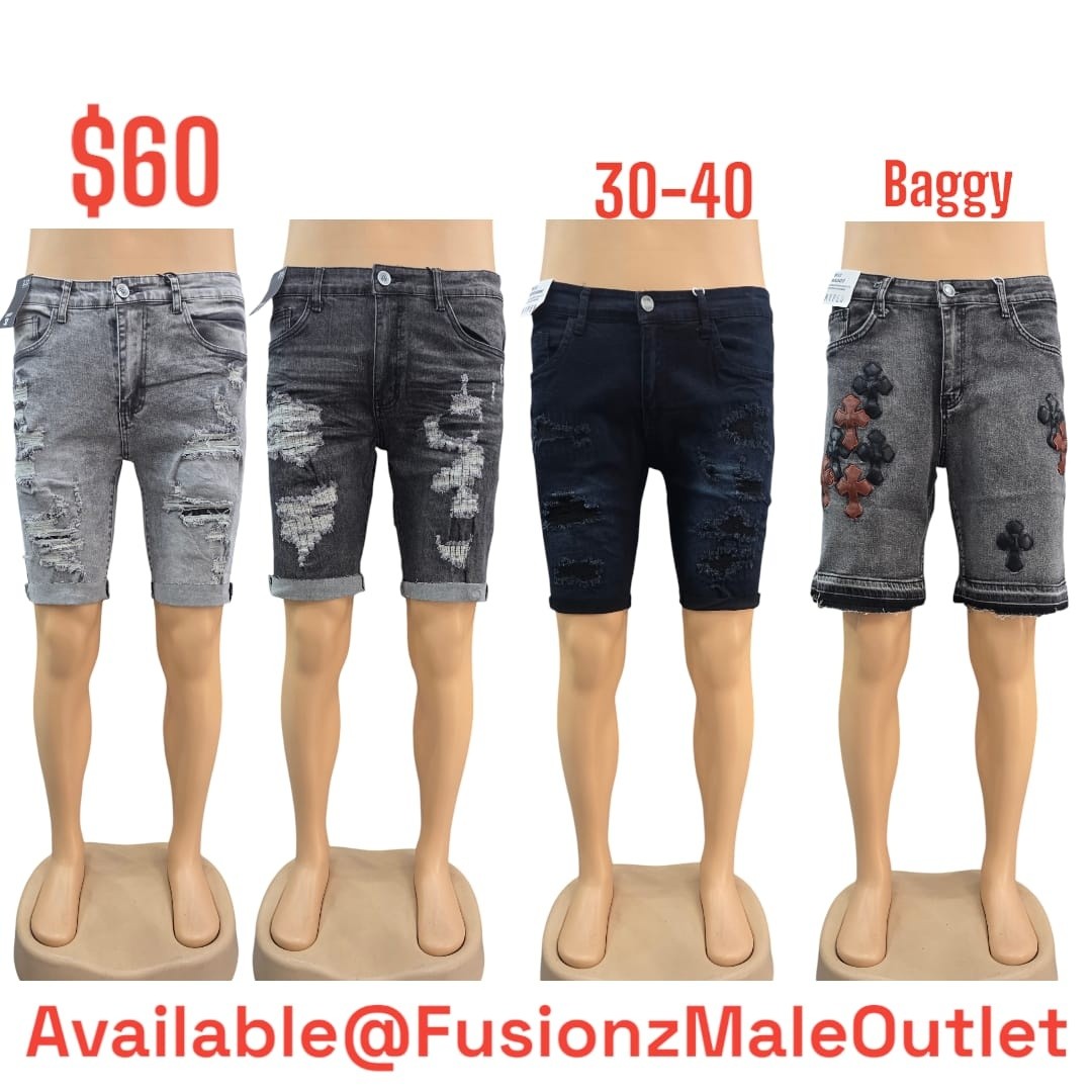 Men's Denim Shorts – $60 Each at Fusionz Male Outlet