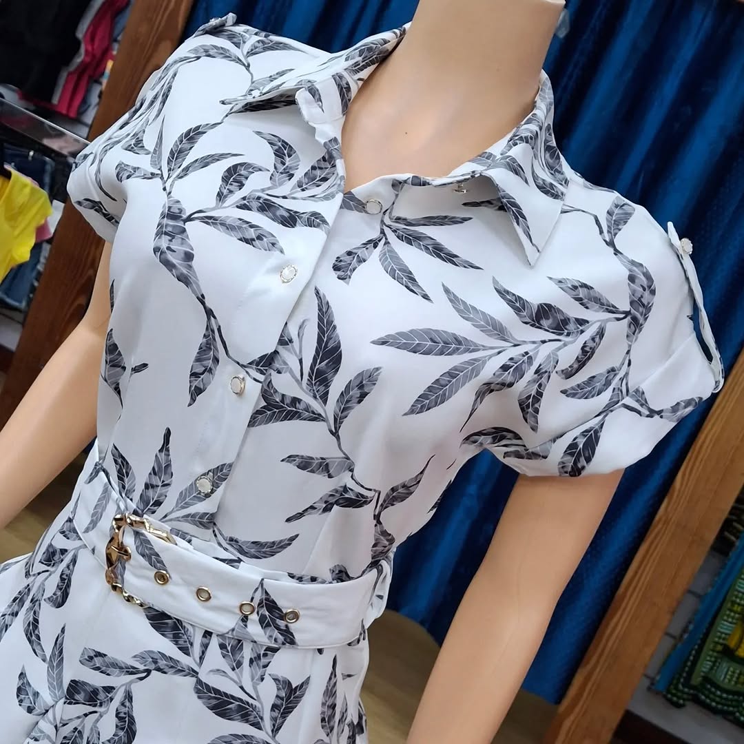 New Arrivals – Leaf Print Belted Shirt Dresses $50 at Fusionz Boutique