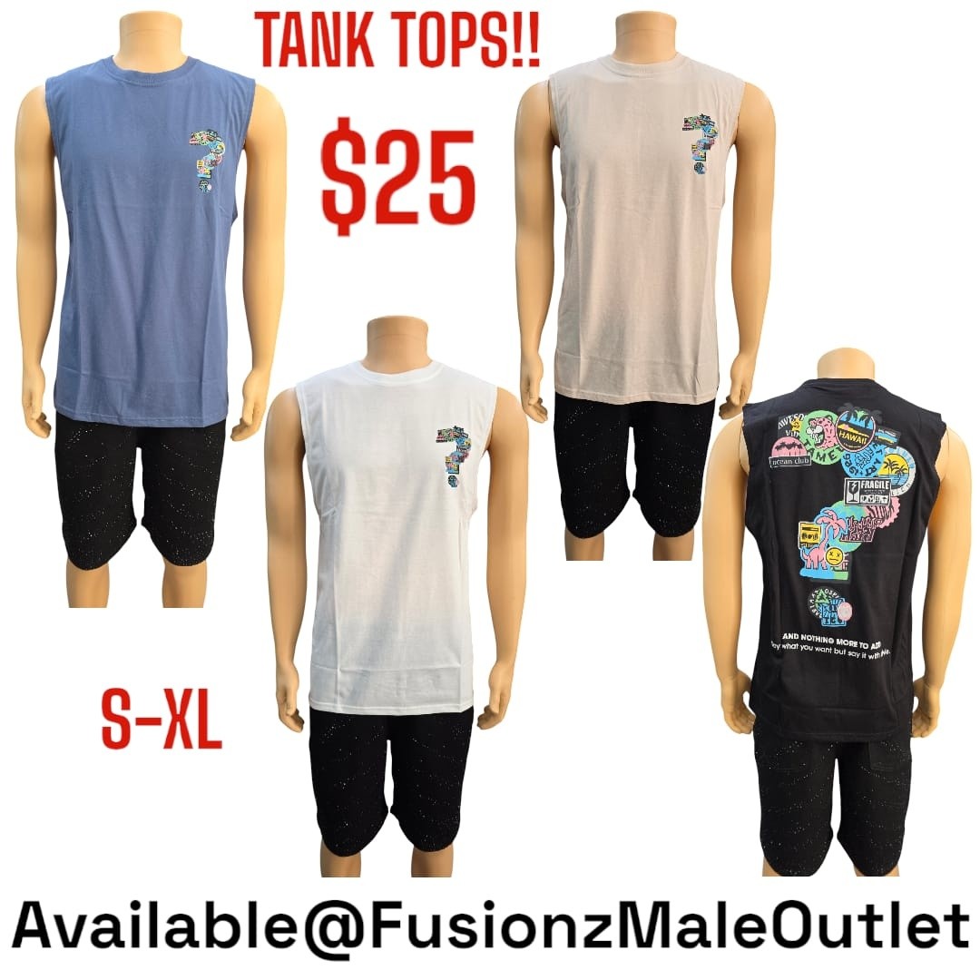 Tank Tops $25 & Bad Habits Tees $40 – New Arrivals at Fusionz Male Outlet