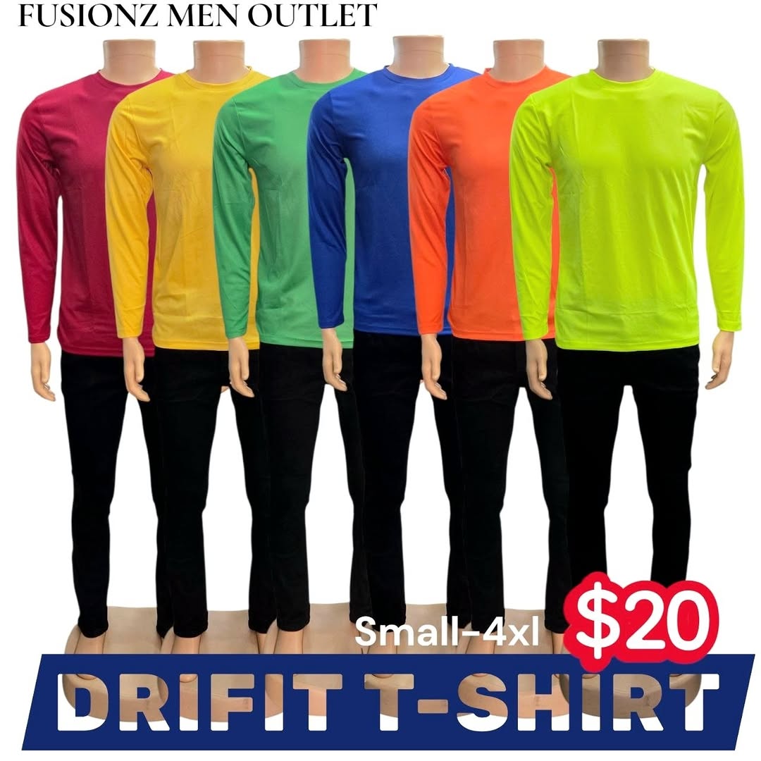 Fusionz Male Outlet: Rashguards $35 & Drifit T-Shirts $20
