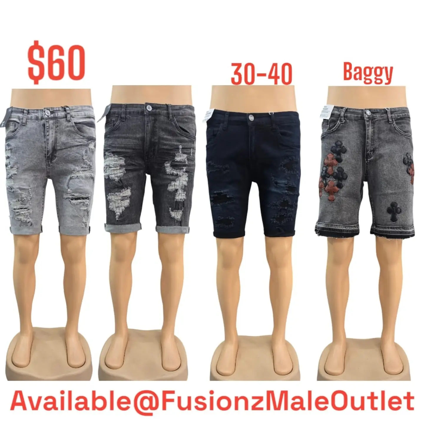 Men's Denim Shorts – $60 at Fusionz Male Outlet