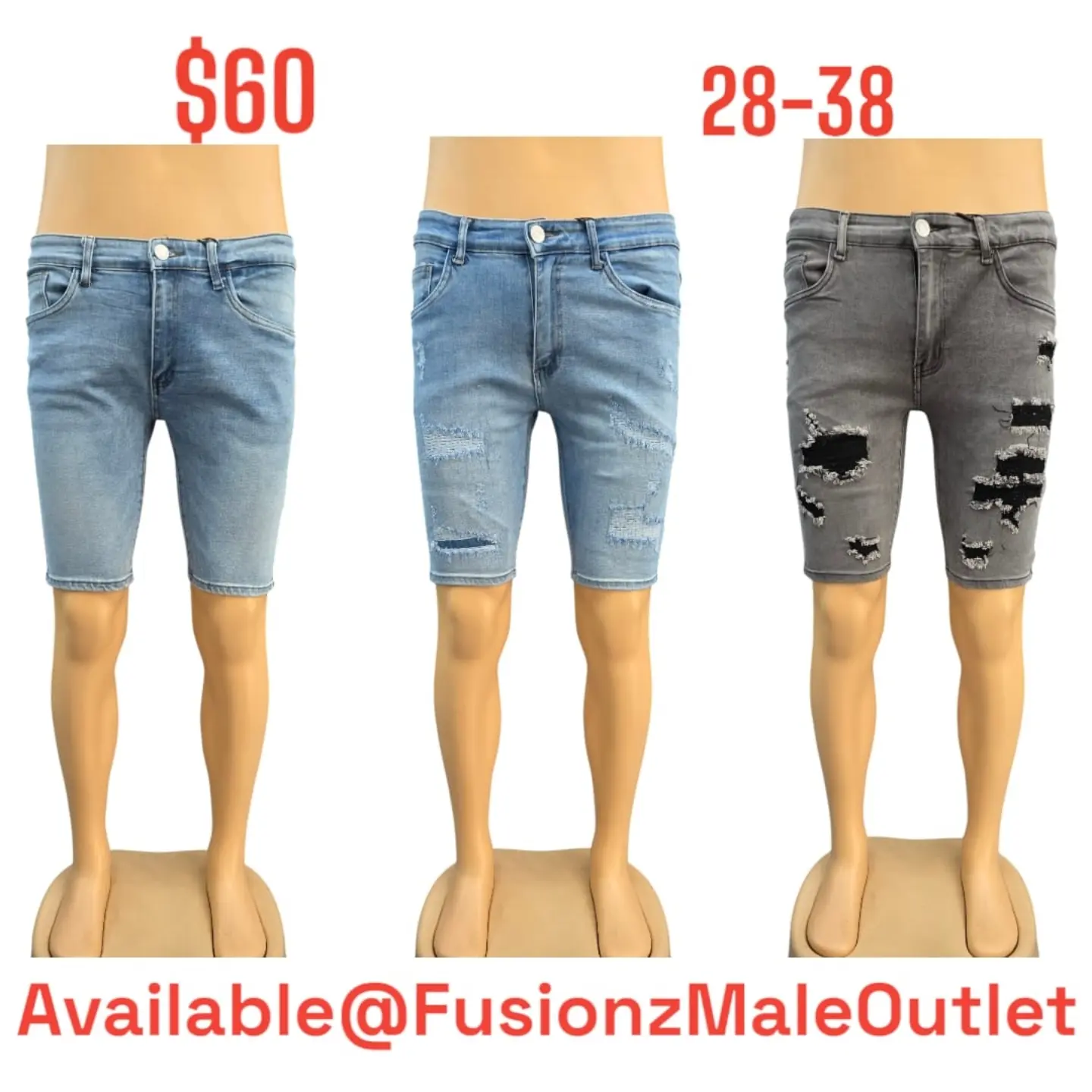 Men's Denim Shorts – $60 at Fusionz Male Outlet