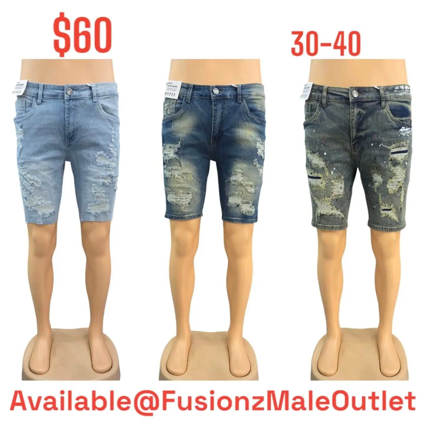 Men's Denim Shorts – $60 at Fusionz Male Outlet