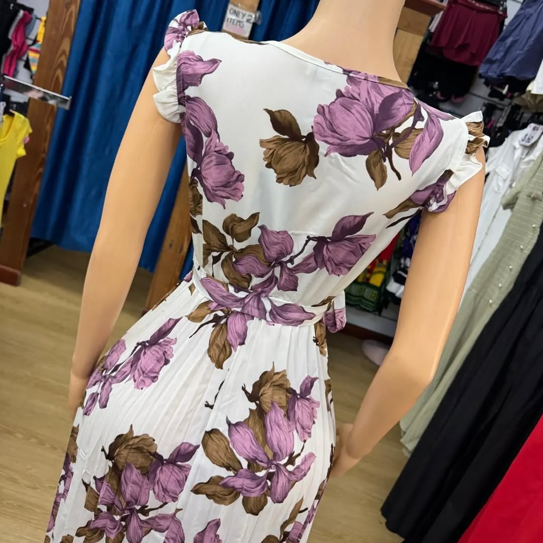 Floral Pleated Dresses – Sizes S-XL at $45