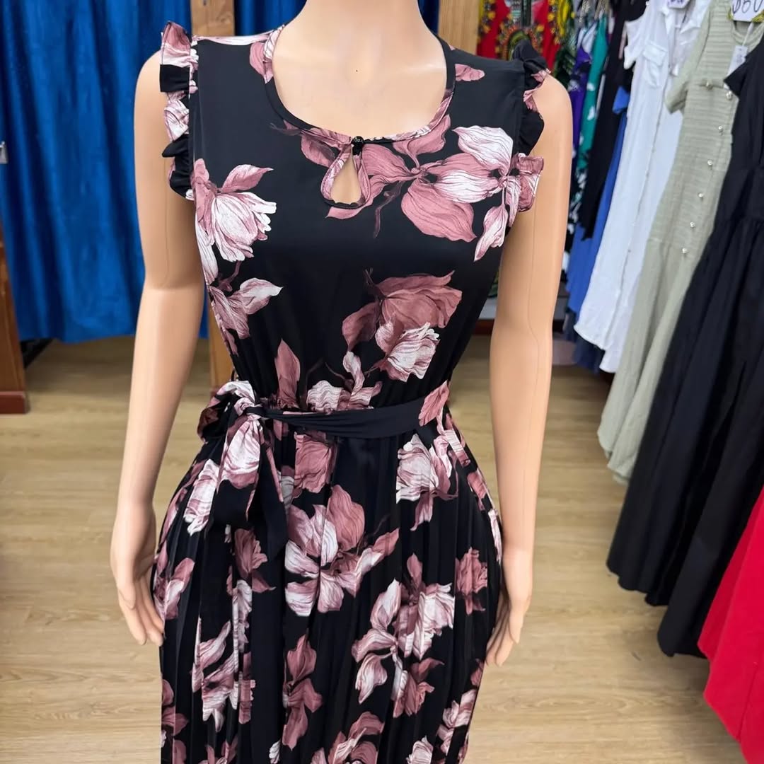 Floral Pleated Dresses – Sizes S-XL at $45