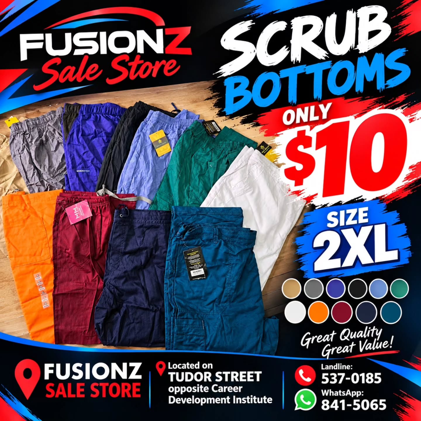 Big Scrub Sale – Tops & Bottoms from $10 at Fusionz Sale Store