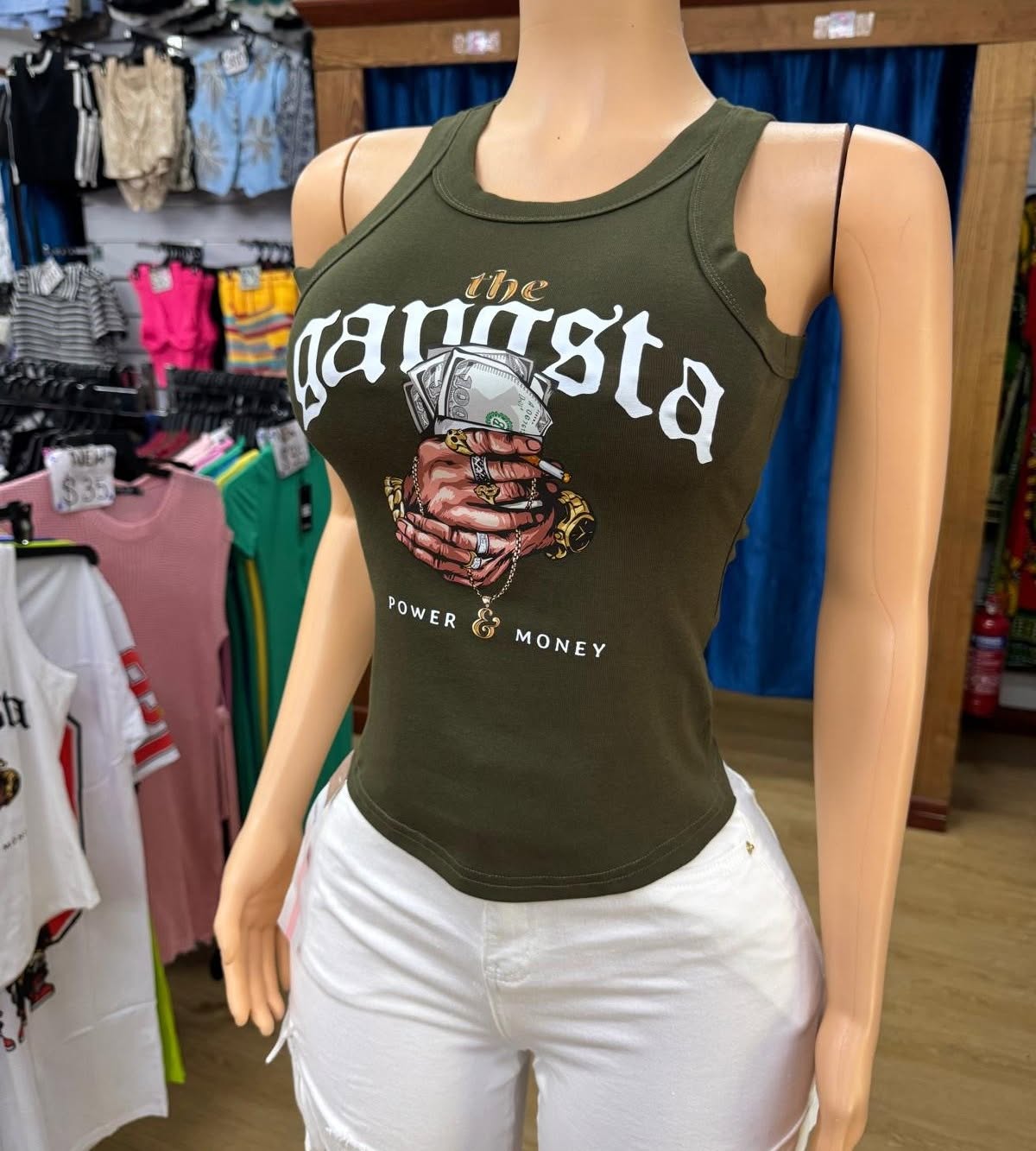 New Arrivals: "The Gangsta" Tank Tops – $25 at Fusionz Boutique