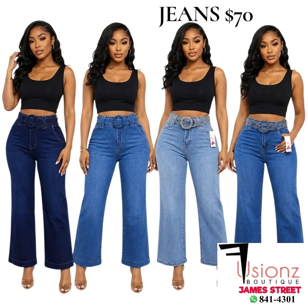 Ladies Wide Leg Jeans – $70 at Fusionz Boutique