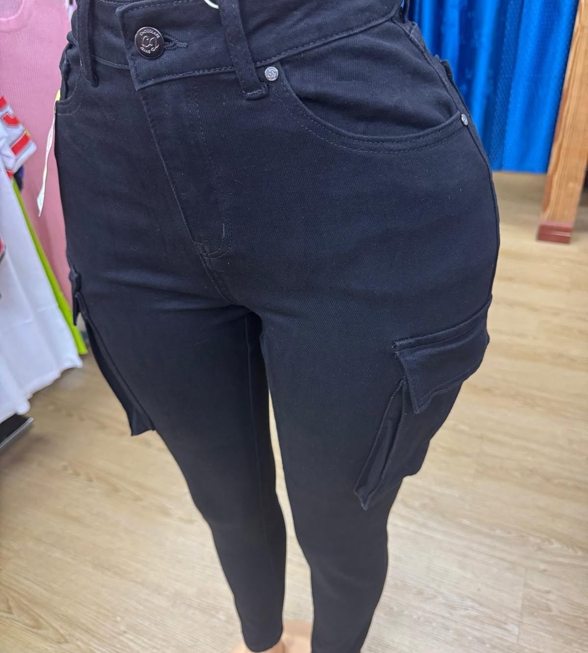 Ladies Black Cargo Jeans – Restocked at Fusionz Boutique from $65