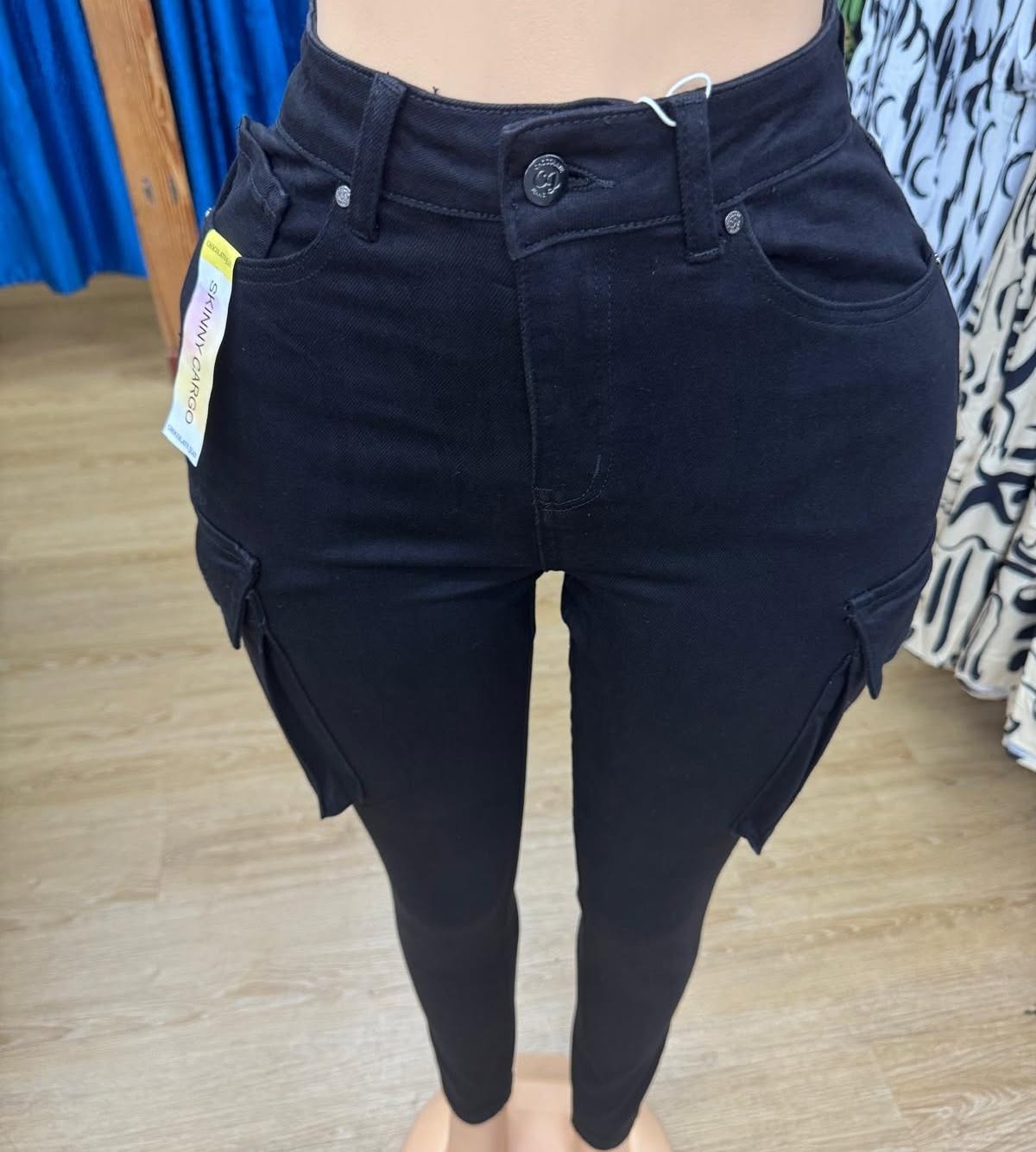 Ladies Black Cargo Jeans – Restocked at Fusionz Boutique from $65