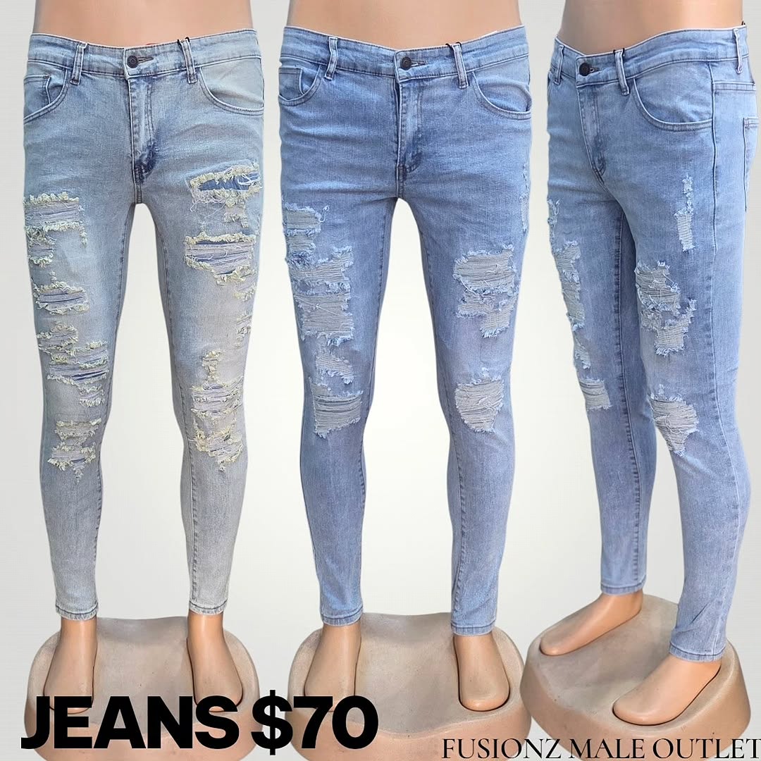 Men's Cut Up Jeans - $70 at Fusionz Male Outlet