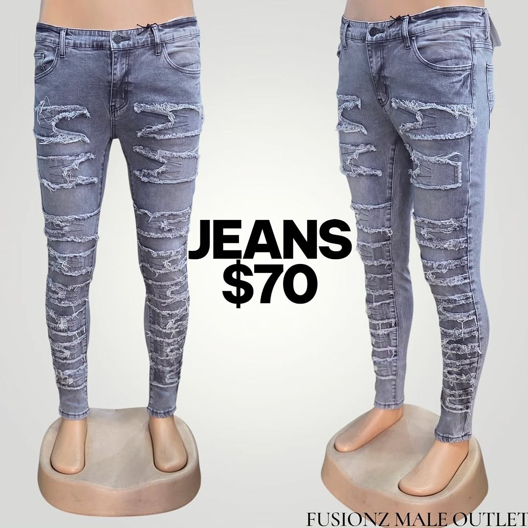 Men's Cut Up Jeans - $70 at Fusionz Male Outlet