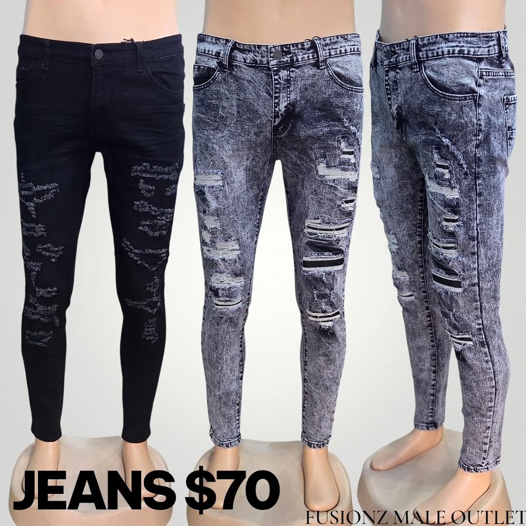Men's Cut Up Jeans - $70 at Fusionz Male Outlet