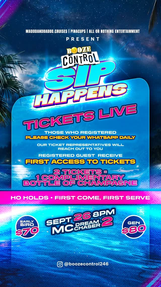 Booze Control: SIP HAPPENS – Boat Party on MC Dream Chaser 2