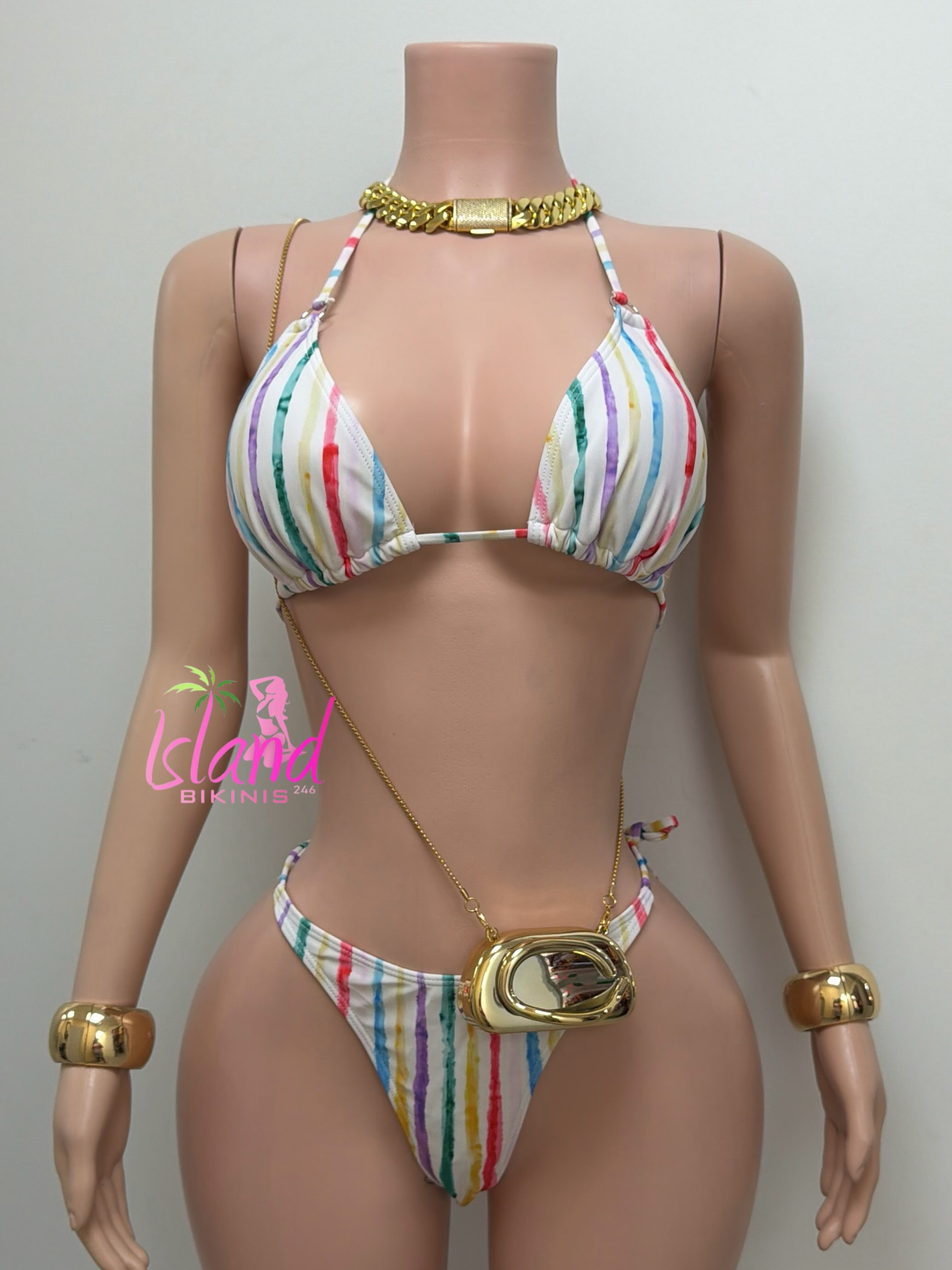 Rainbow Stripe Bikini Set – $90 BDS (S/M)