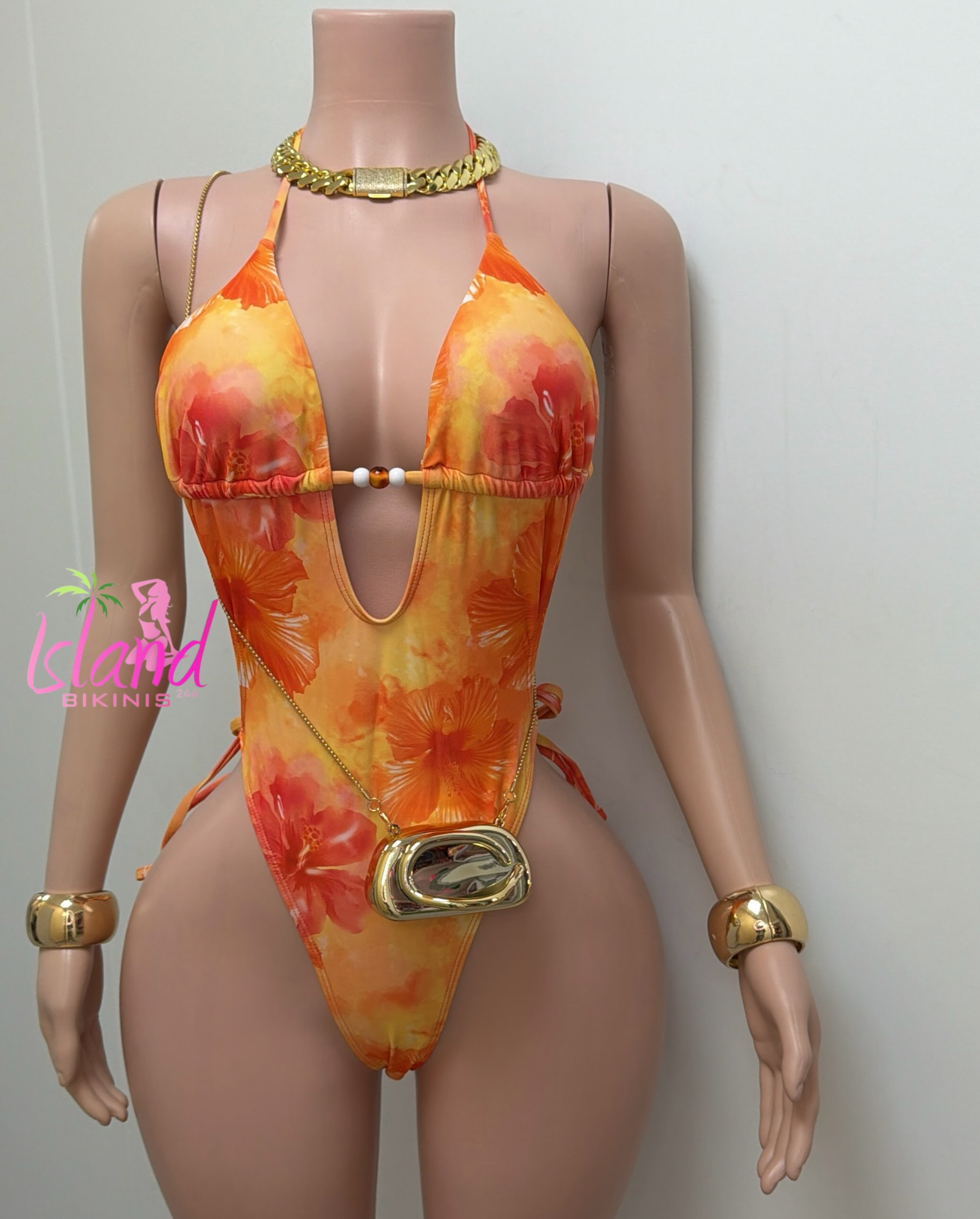 Island Bikinis 246 – Floral One-Piece Swimsuit at $75 BDS
