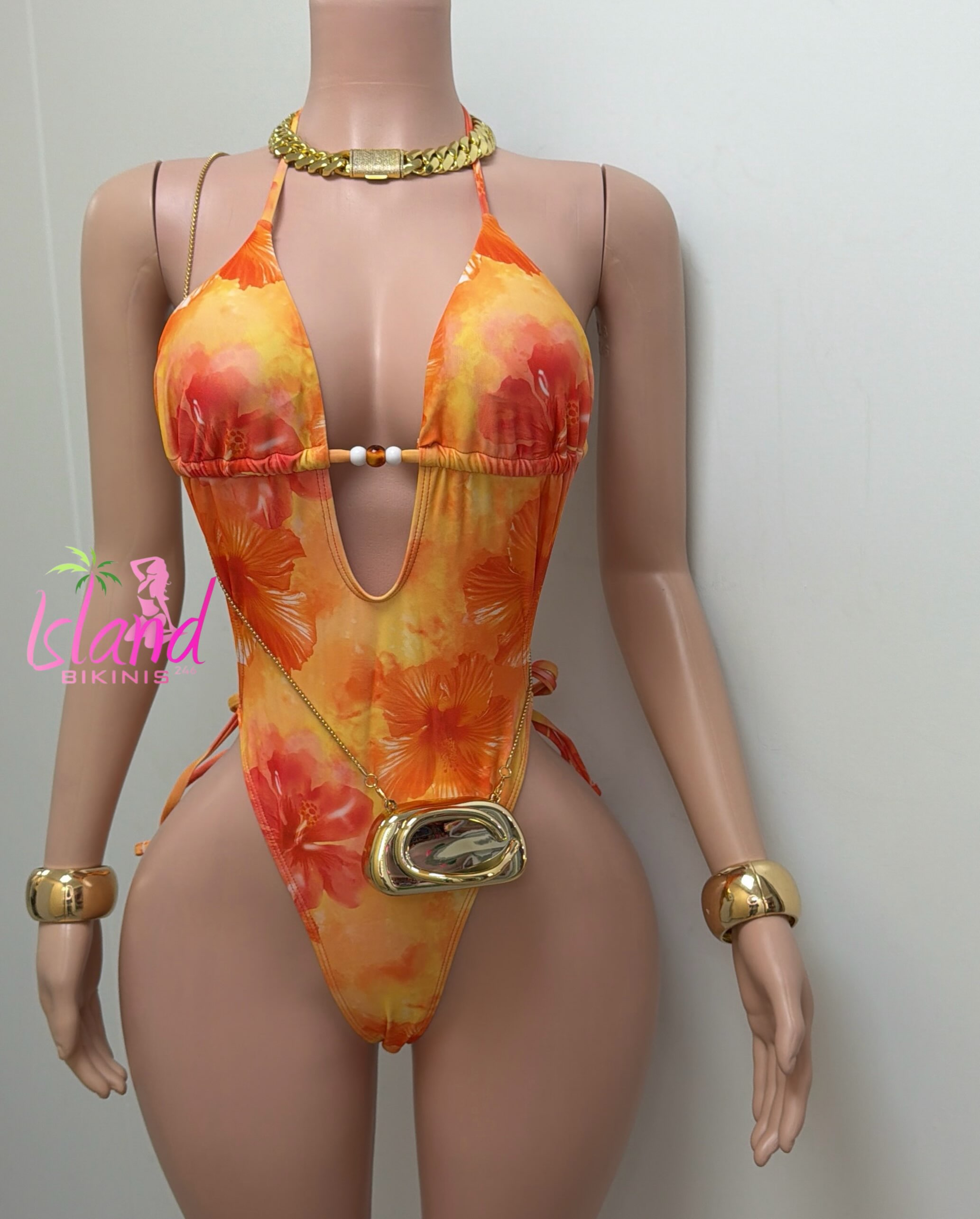Island Bikinis 246 – Floral One-Piece Swimsuit at $75 BDS