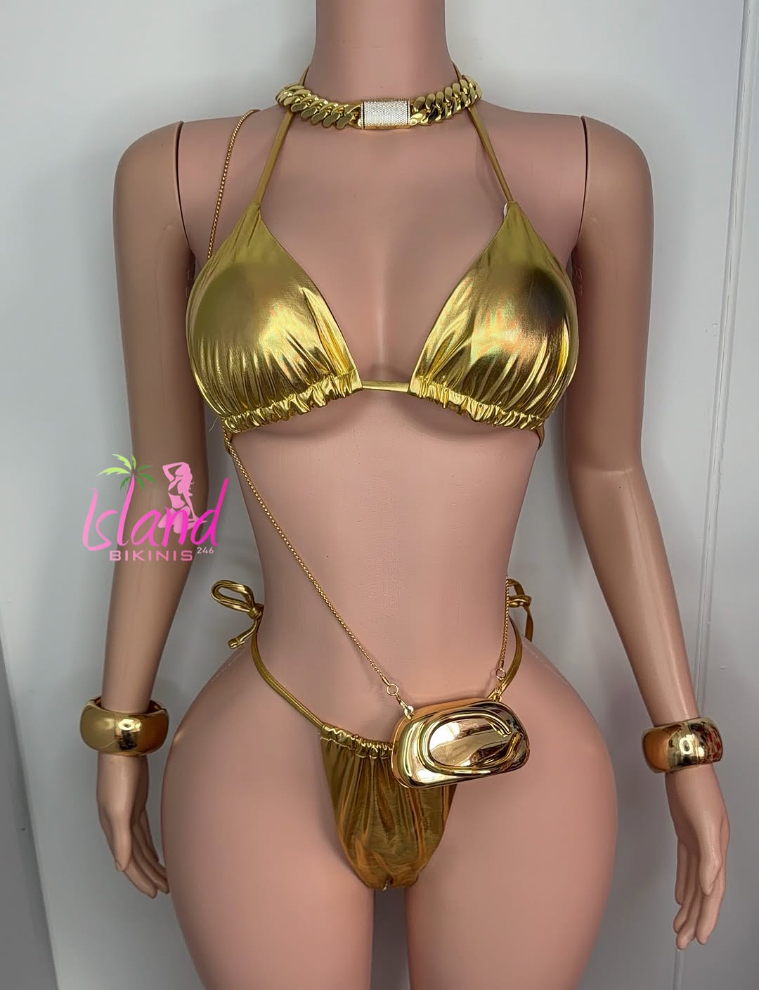 Gold Metallic Bikini Set – $70 BDS (S/M)