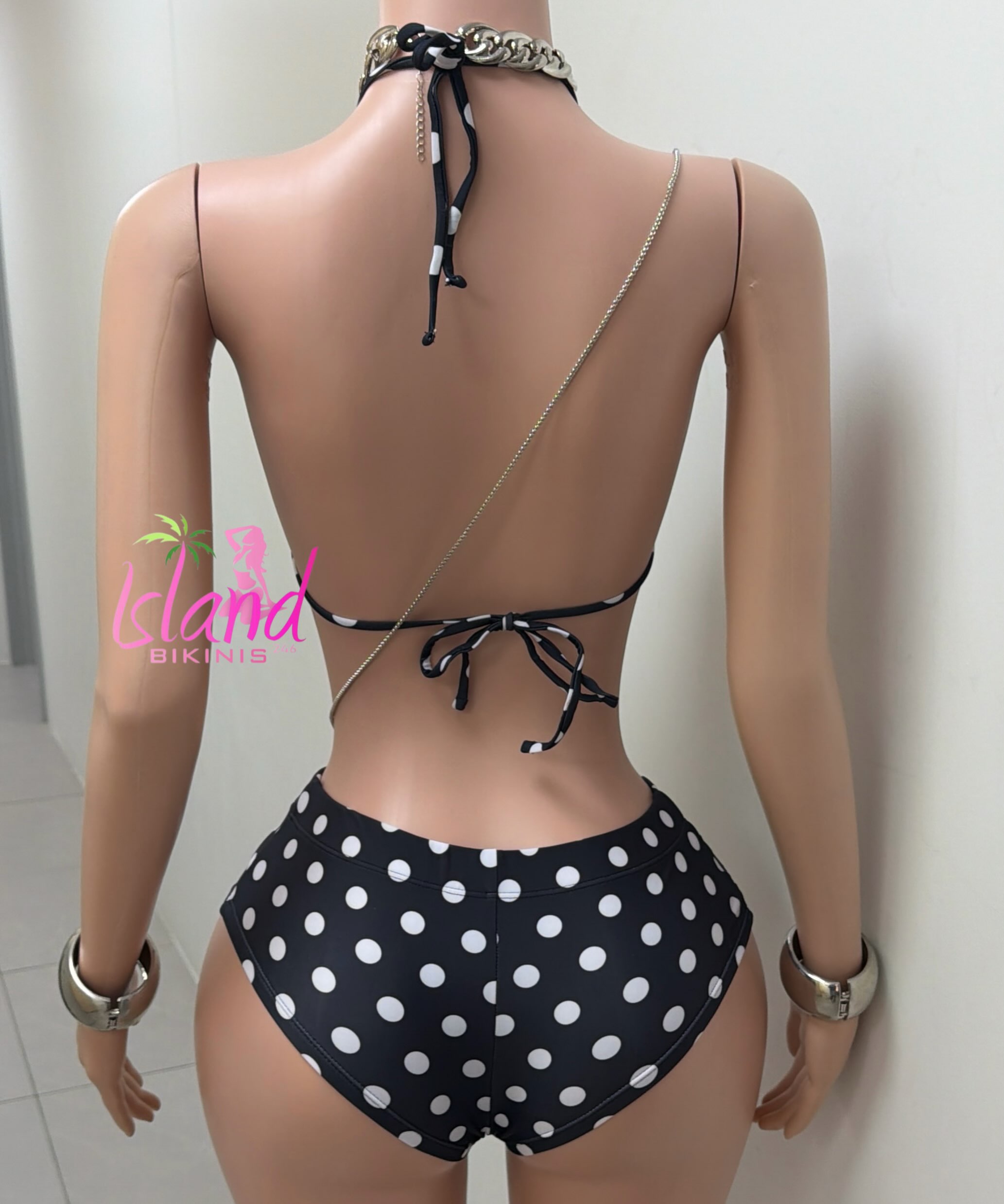 Black & White Polka Dot Bikini Set – $80 BDS