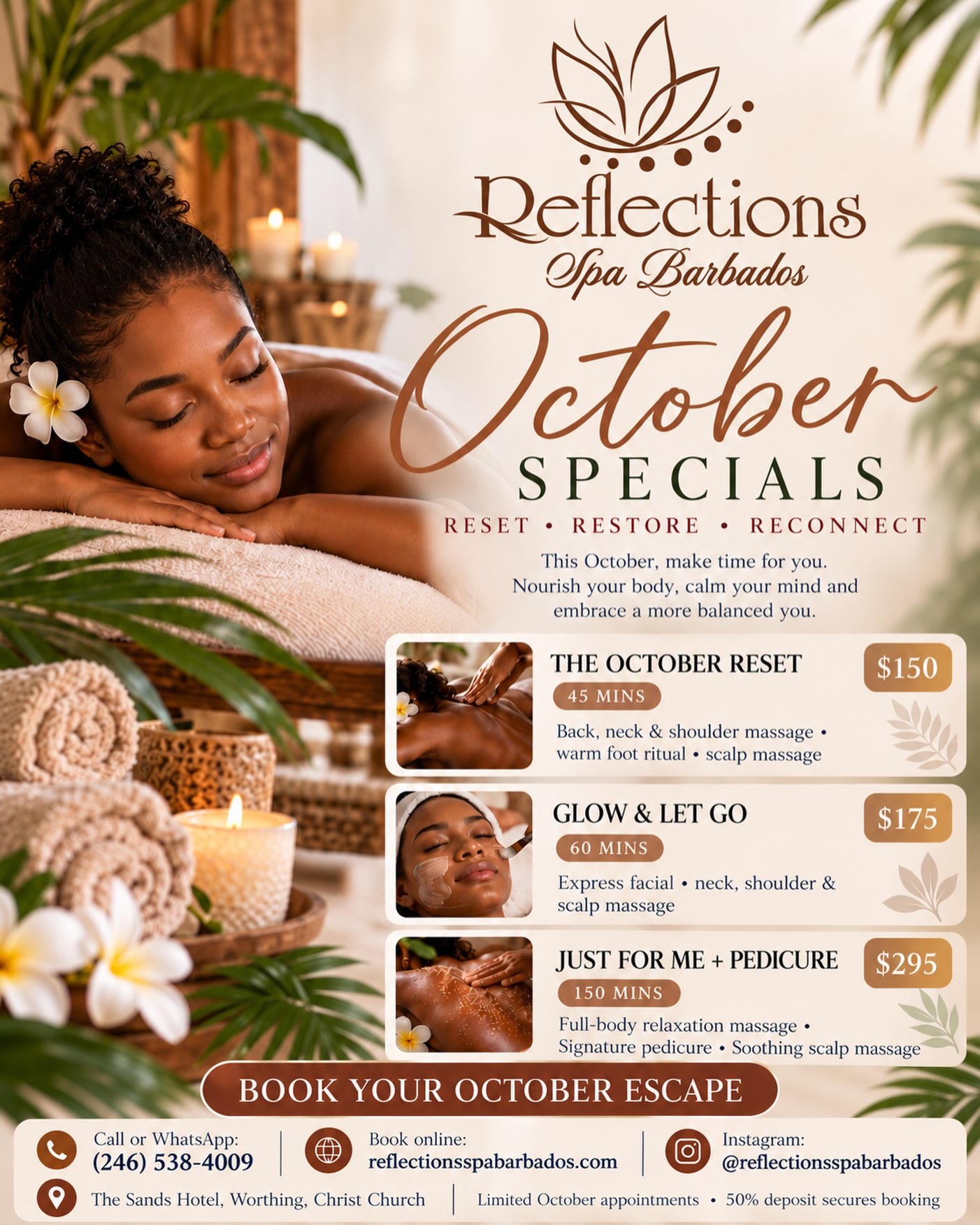 Reflections Spa October Specials - Massage & Facial Packages from $150
