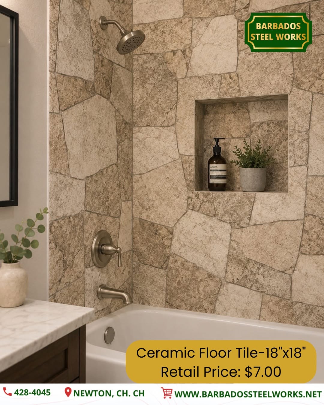 Ceramic Floor Tile 18"x18" at $7.00 – Barbados Steel Works