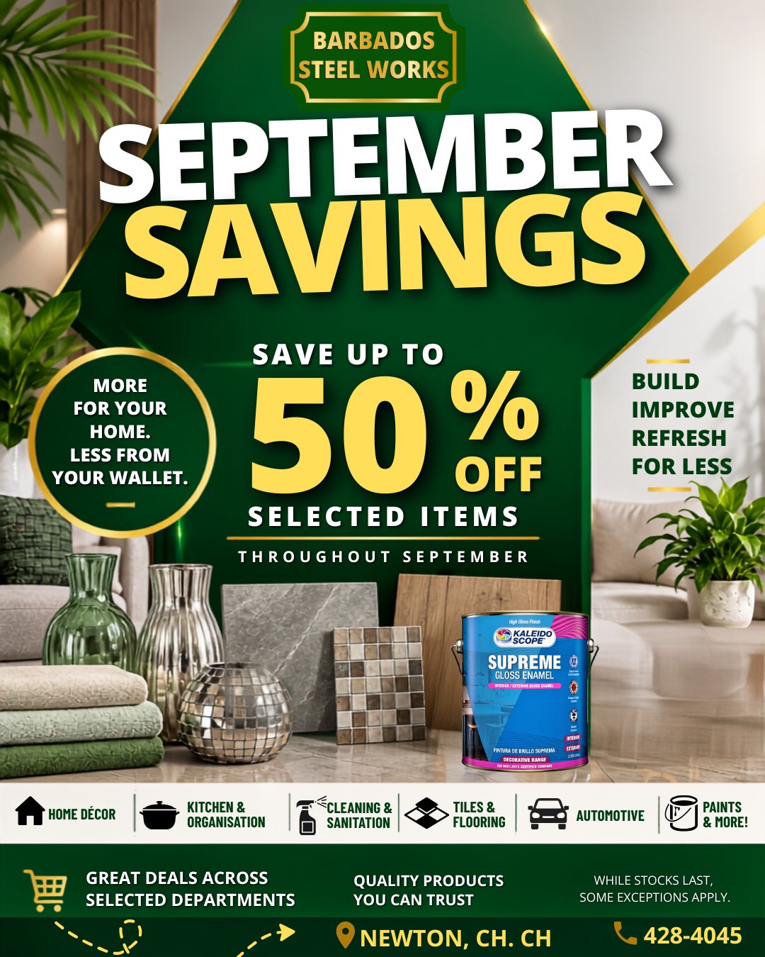 Barbados Steel Works September Savings – Up to 50% Off Selected Items