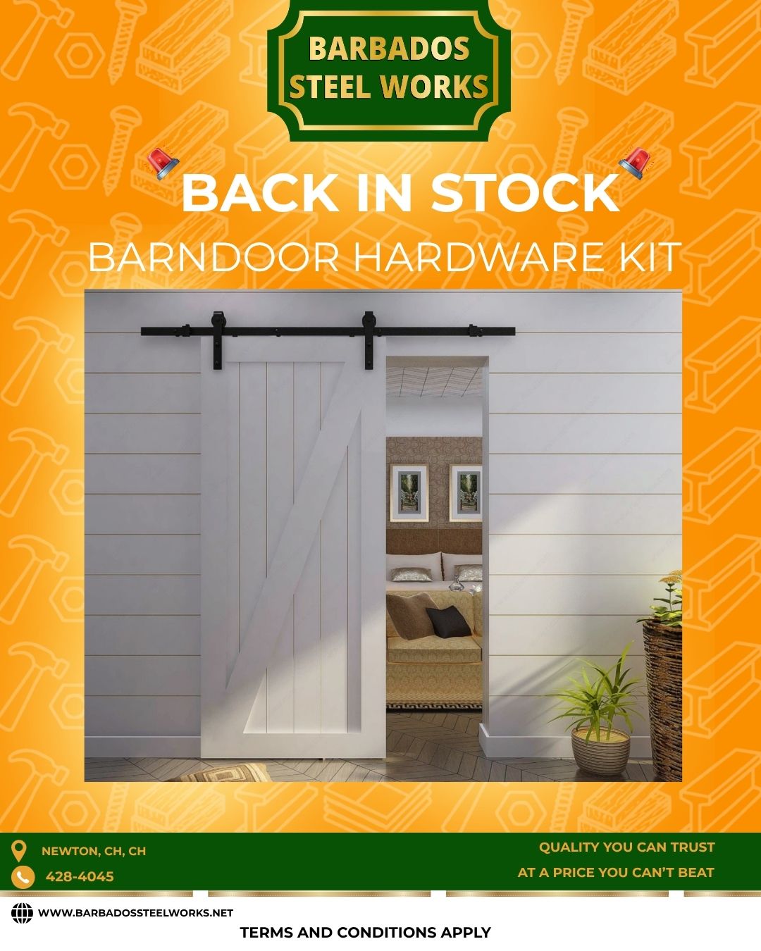 Barn Door Hardware Kit Rustic Back in Stock - $250.00